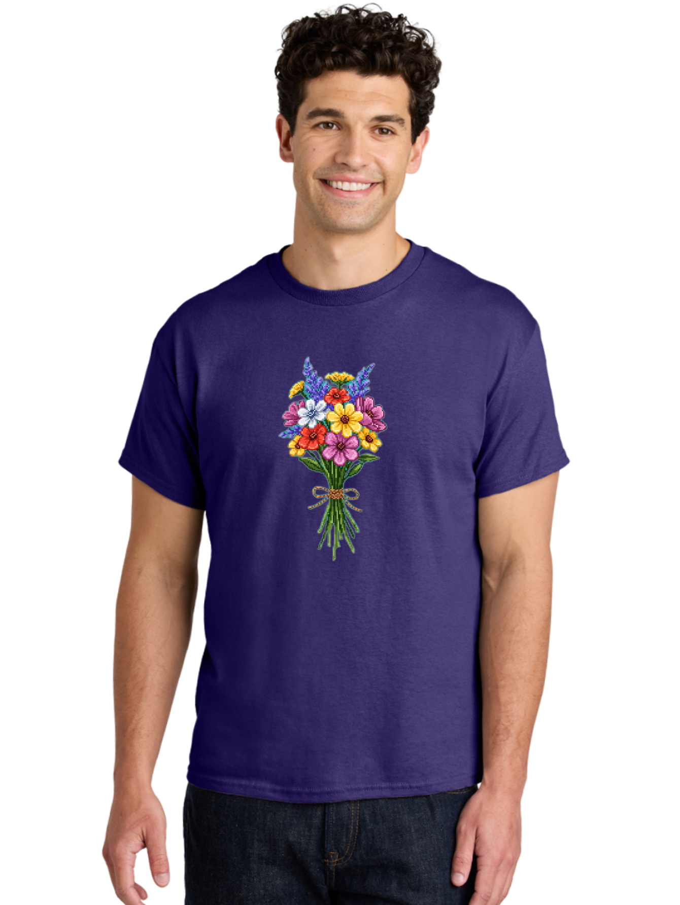 Colorful-Flower-Bouquet-1 Men'S Graphic Tee, 100% Cotton, Comfortable Casual Summer Wear, Machine Washable, Vintage Camera, Old Camera, Antique Camera, Black Camera, Classic Photography, Photography Equipment, Nostalgic Device, Film Camera, Bae977