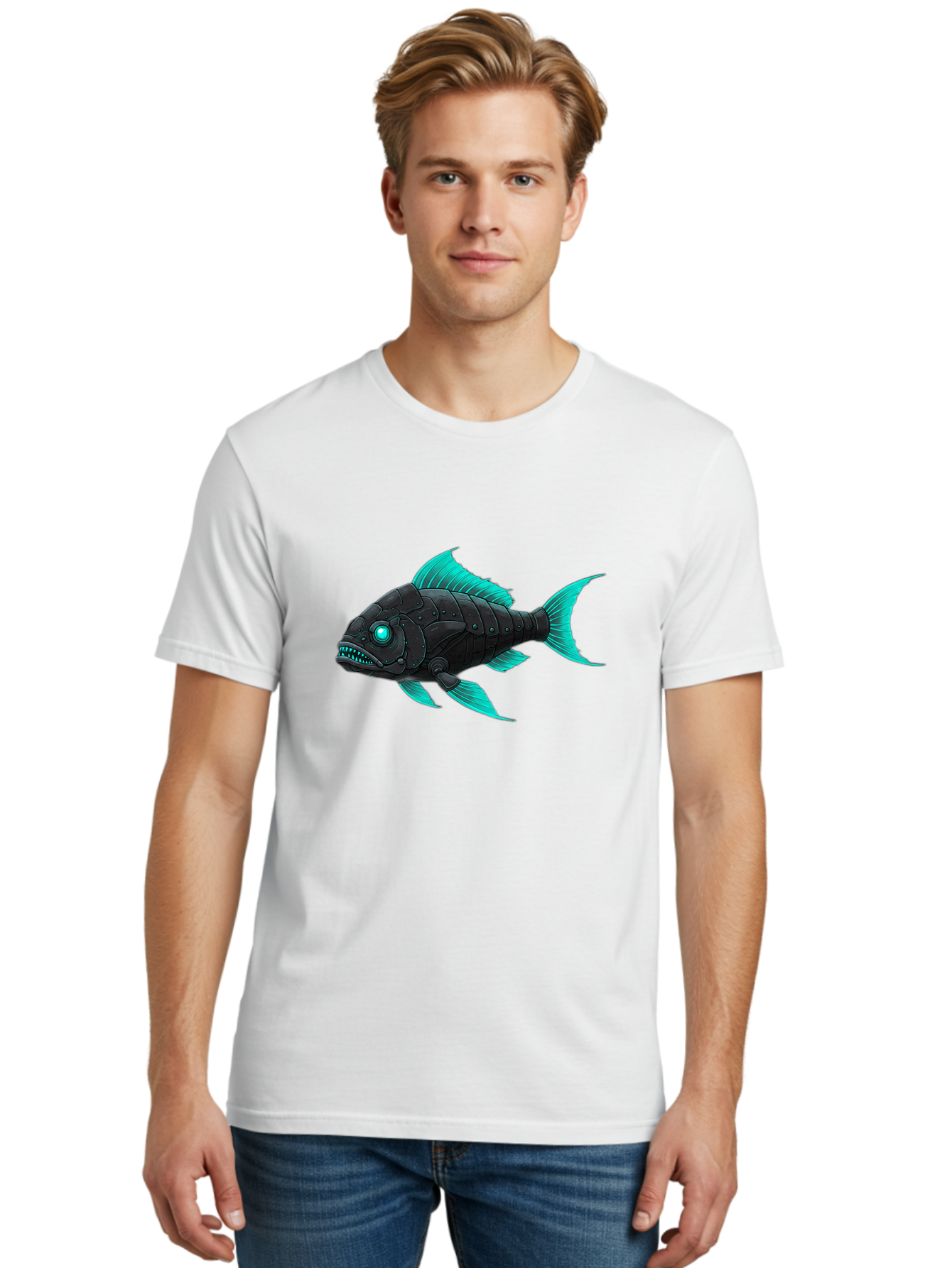 Cybernetic-Fish Men'S Graphic Tee, 100% Cotton, Comfortable Casual Summer Wear, Machine Washable, Vintage Camera, Old Camera, Antique Camera, Black Camera, Classic Photography, Photography Equipment, Nostalgic Device, Film Camera, Camera Art Baf007