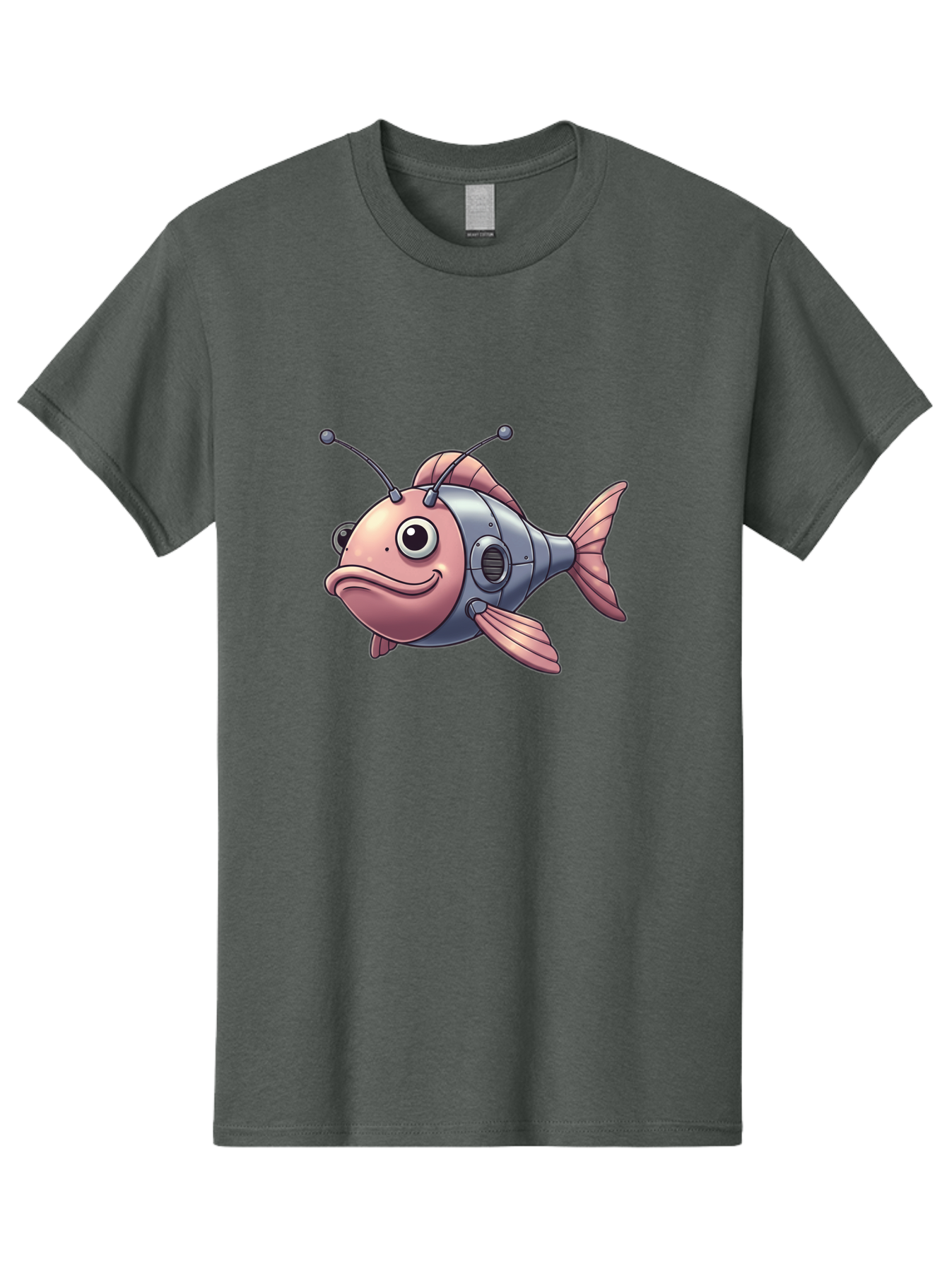 Cyborg-Fish-3 Men'S Graphic Tee, 100% Cotton, Comfortable Casual Summer Wear, Machine Washable, Vintage Camera, Old Camera, Antique Camera, Black Camera, Classic Photography, Photography Equipment, Nostalgic Device, Film Camera, Camera Art Baf011