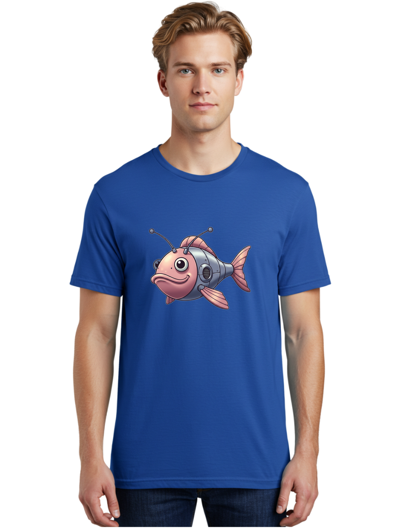 Cyborg-Fish-3 Men'S Graphic Tee, 100% Cotton, Comfortable Casual Summer Wear, Machine Washable, Vintage Camera, Old Camera, Antique Camera, Black Camera, Classic Photography, Photography Equipment, Nostalgic Device, Film Camera, Camera Art Baf011