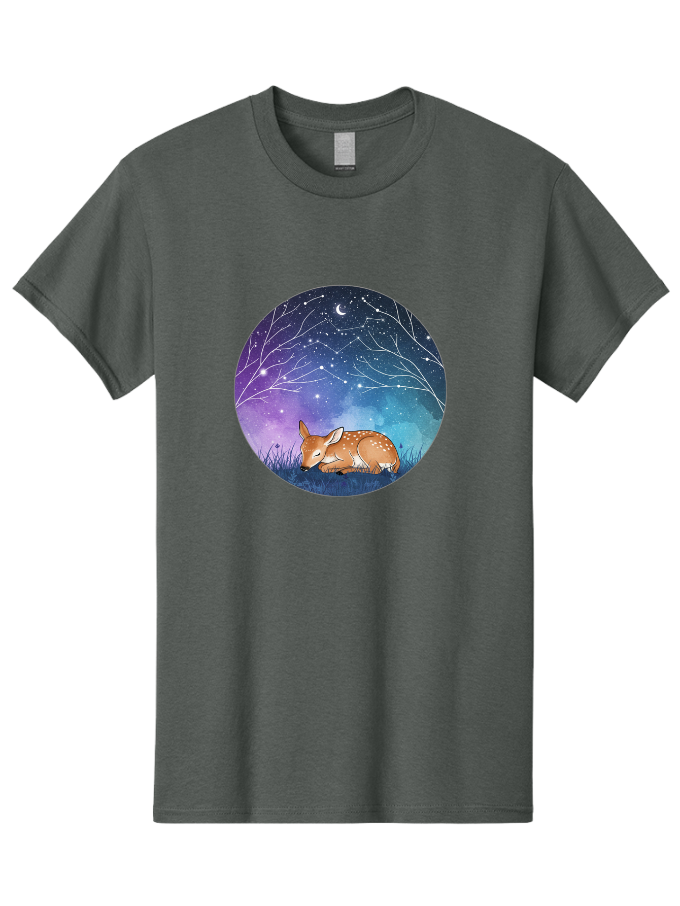 Deer-Under-Starry-Night-Sky Men'S Graphic Tee, 100% Cotton, Comfortable Casual Summer Wear, Machine Washable, Vintage Camera, Old Camera, Antique Camera, Black Camera, Classic Photography, Photography Equipment, Nostalgic Device, Film Camera, Baf030