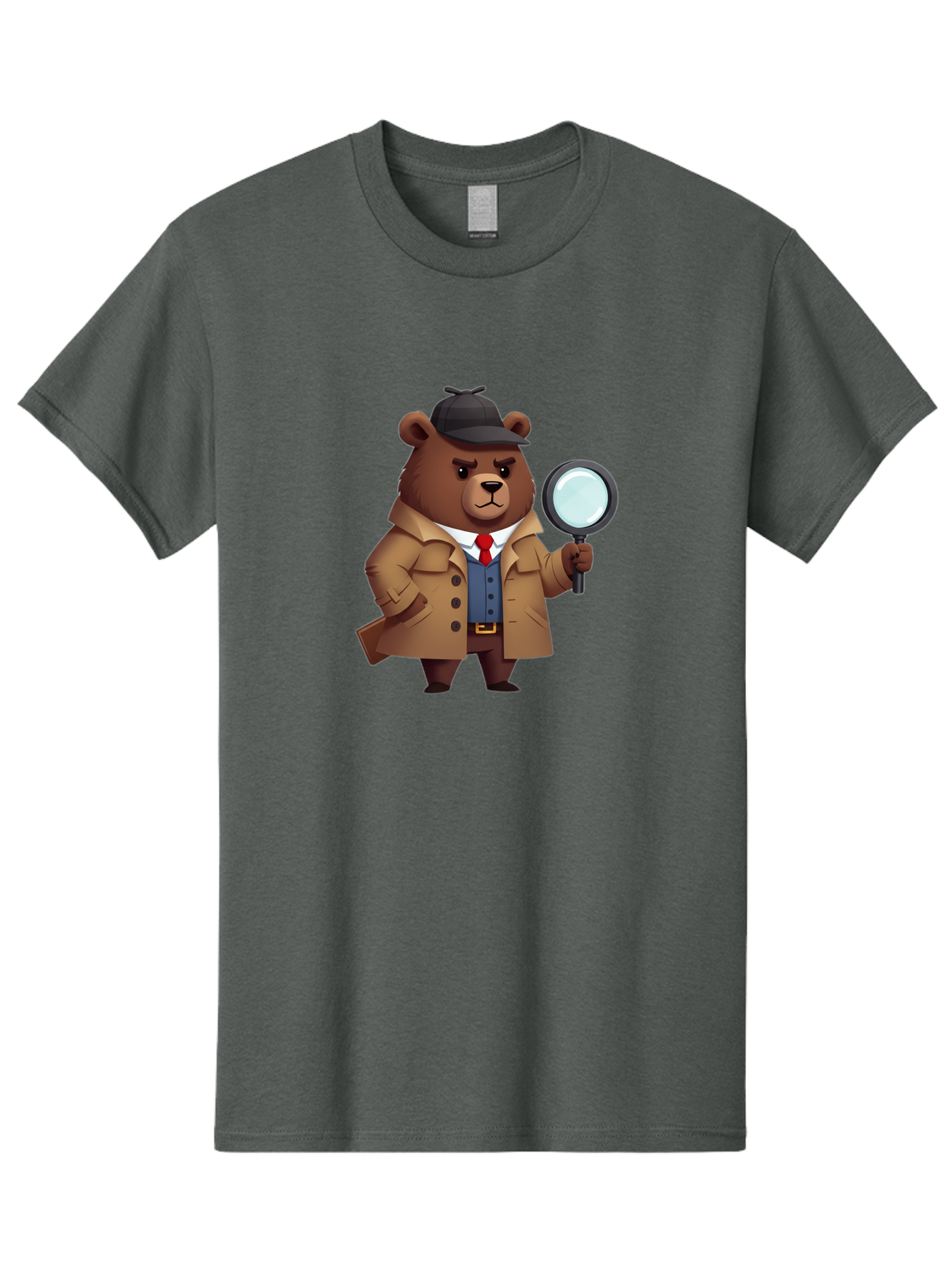 Detective-Bear Men'S Graphic Tee, 100% Cotton, Comfortable Casual Summer Wear, Machine Washable, Vintage Camera, Old Camera, Antique Camera, Black Camera, Classic Photography, Photography Equipment, Nostalgic Device, Film Camera, Camera Art Baf031