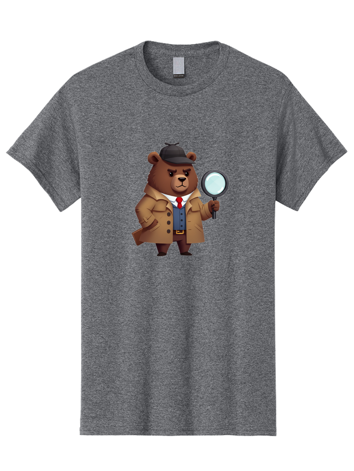 Detective-Bear Men'S Graphic Tee, 100% Cotton, Comfortable Casual Summer Wear, Machine Washable, Vintage Camera, Old Camera, Antique Camera, Black Camera, Classic Photography, Photography Equipment, Nostalgic Device, Film Camera, Camera Art Baf031