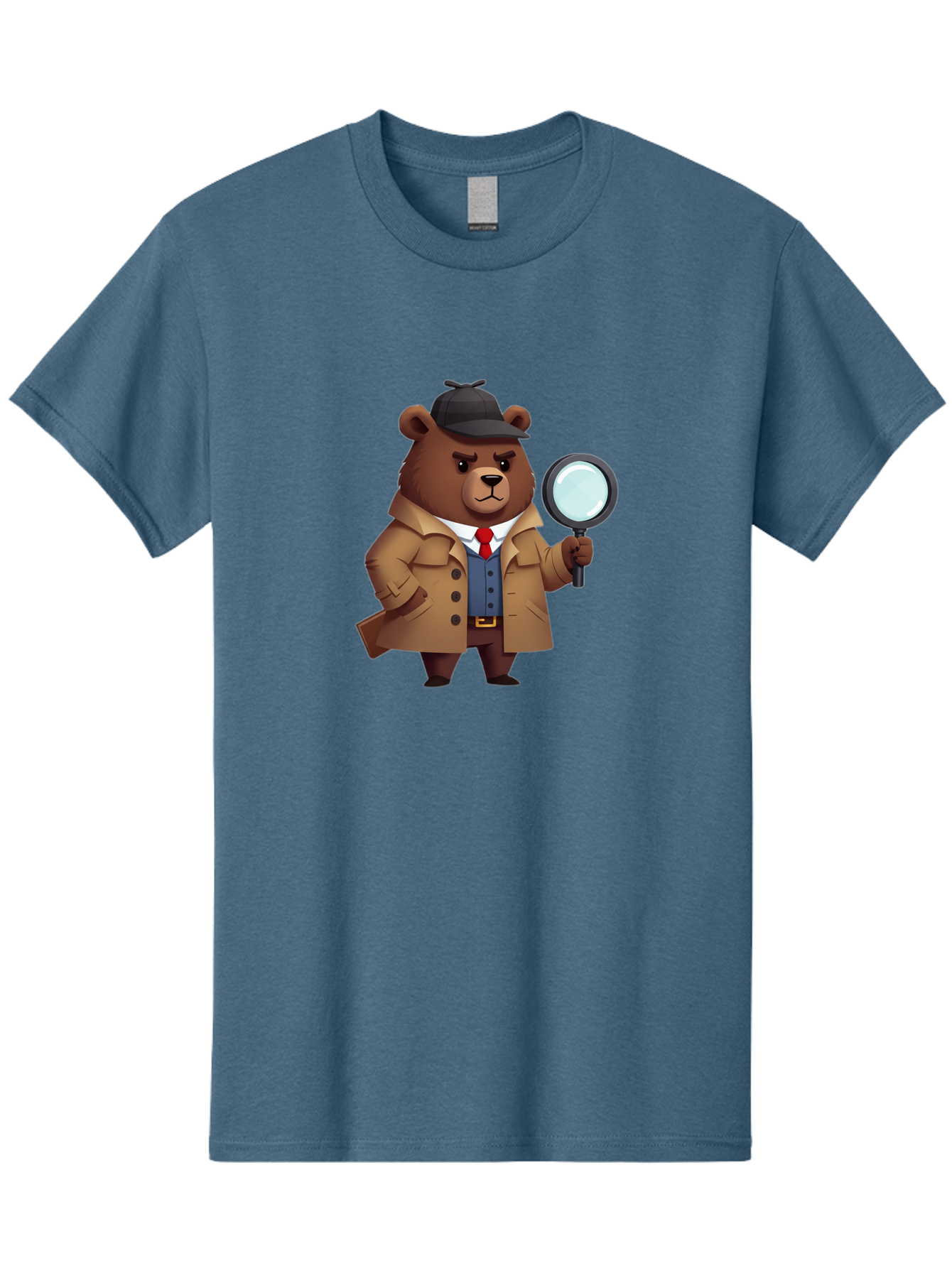 Detective-Bear Men'S Graphic Tee, 100% Cotton, Comfortable Casual Summer Wear, Machine Washable, Vintage Camera, Old Camera, Antique Camera, Black Camera, Classic Photography, Photography Equipment, Nostalgic Device, Film Camera, Camera Art Baf031