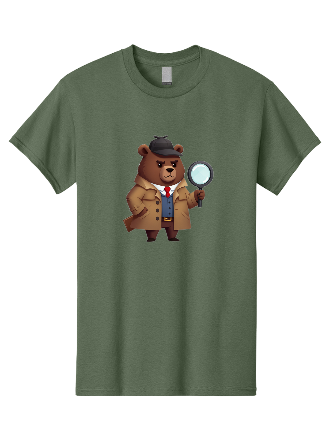 Detective-Bear Men'S Graphic Tee, 100% Cotton, Comfortable Casual Summer Wear, Machine Washable, Vintage Camera, Old Camera, Antique Camera, Black Camera, Classic Photography, Photography Equipment, Nostalgic Device, Film Camera, Camera Art Baf031
