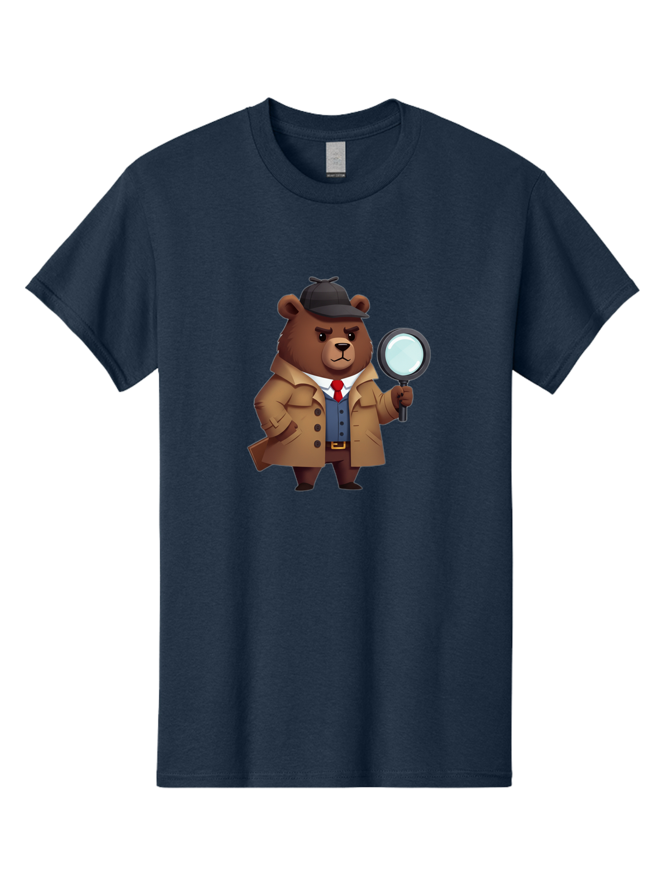 Detective-Bear Men'S Graphic Tee, 100% Cotton, Comfortable Casual Summer Wear, Machine Washable, Vintage Camera, Old Camera, Antique Camera, Black Camera, Classic Photography, Photography Equipment, Nostalgic Device, Film Camera, Camera Art Baf031