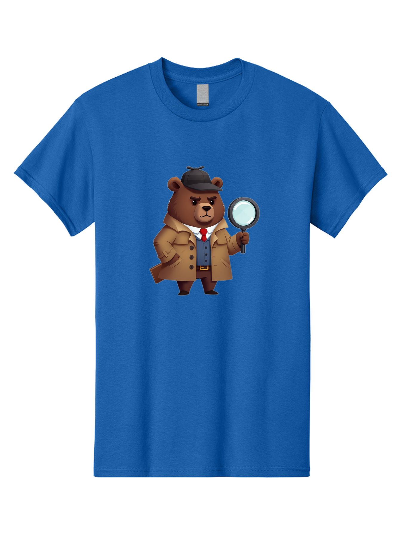 Detective-Bear Men'S Graphic Tee, 100% Cotton, Comfortable Casual Summer Wear, Machine Washable, Vintage Camera, Old Camera, Antique Camera, Black Camera, Classic Photography, Photography Equipment, Nostalgic Device, Film Camera, Camera Art Baf031