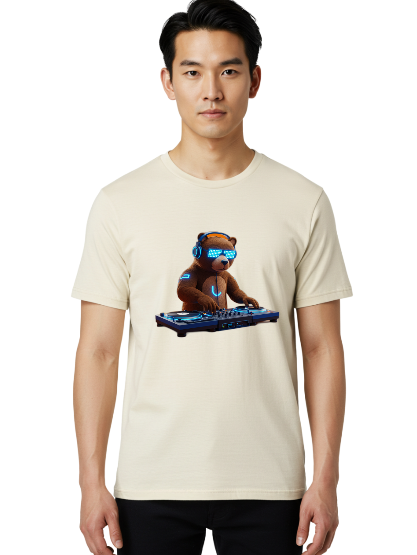 Dj-Bear-1 Men'S Graphic Tee, 100% Cotton, Comfortable Casual Summer Wear, Machine Washable, Vintage Camera, Old Camera, Antique Camera, Black Camera, Classic Photography, Photography Equipment, Nostalgic Device, Film Camera, Camera Art Baf036