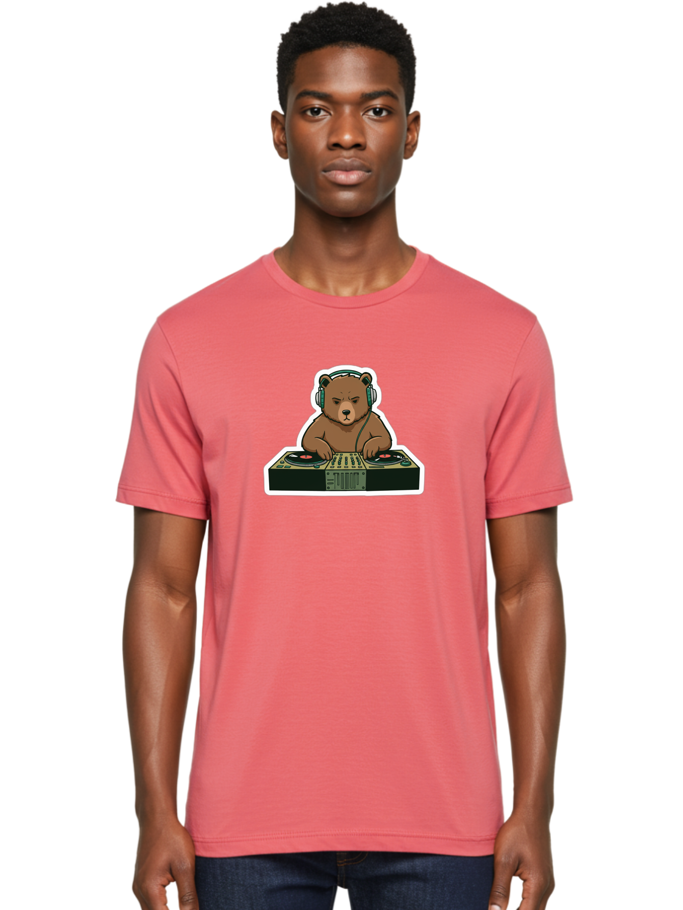 Dj-Bear-2 Men'S Graphic Tee, 100% Cotton, Comfortable Casual Summer Wear, Machine Washable, Vintage Camera, Old Camera, Antique Camera, Black Camera, Classic Photography, Photography Equipment, Nostalgic Device, Film Camera, Camera Art Baf037