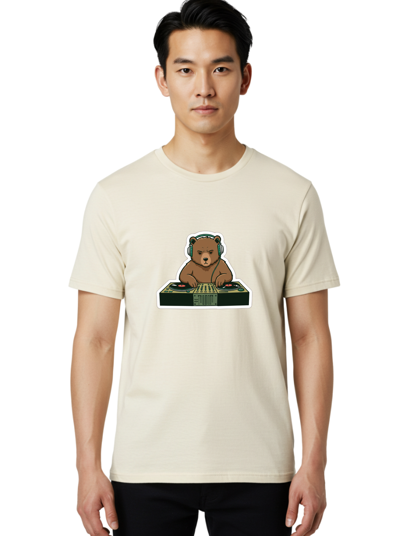 Dj-Bear-2 Men'S Graphic Tee, 100% Cotton, Comfortable Casual Summer Wear, Machine Washable, Vintage Camera, Old Camera, Antique Camera, Black Camera, Classic Photography, Photography Equipment, Nostalgic Device, Film Camera, Camera Art Baf037