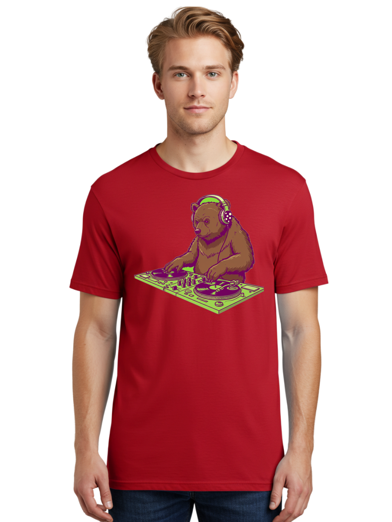 Dj-Bear-3 Men'S Graphic Tee, 100% Cotton, Comfortable Casual Summer Wear, Machine Washable, Vintage Camera, Old Camera, Antique Camera, Black Camera, Classic Photography, Photography Equipment, Nostalgic Device, Film Camera, Camera Art Baf038