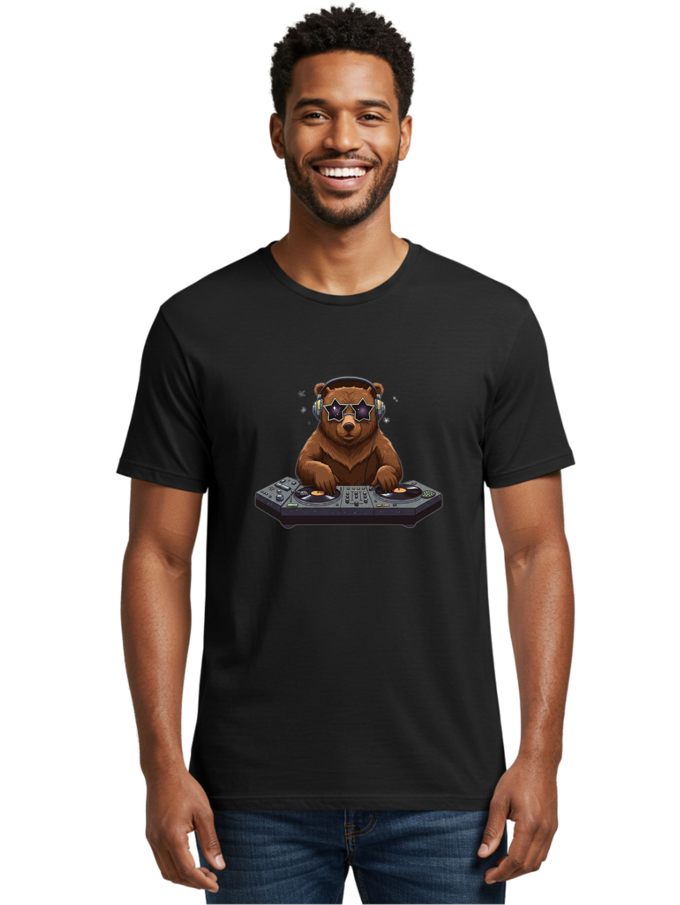 Dj-Bear-6 Men'S Graphic Tee, 100% Cotton, Comfortable Casual Summer Wear, Machine Washable, Vintage Camera, Old Camera, Antique Camera, Black Camera, Classic Photography, Photography Equipment, Nostalgic Device, Film Camera, Camera Art Baf041