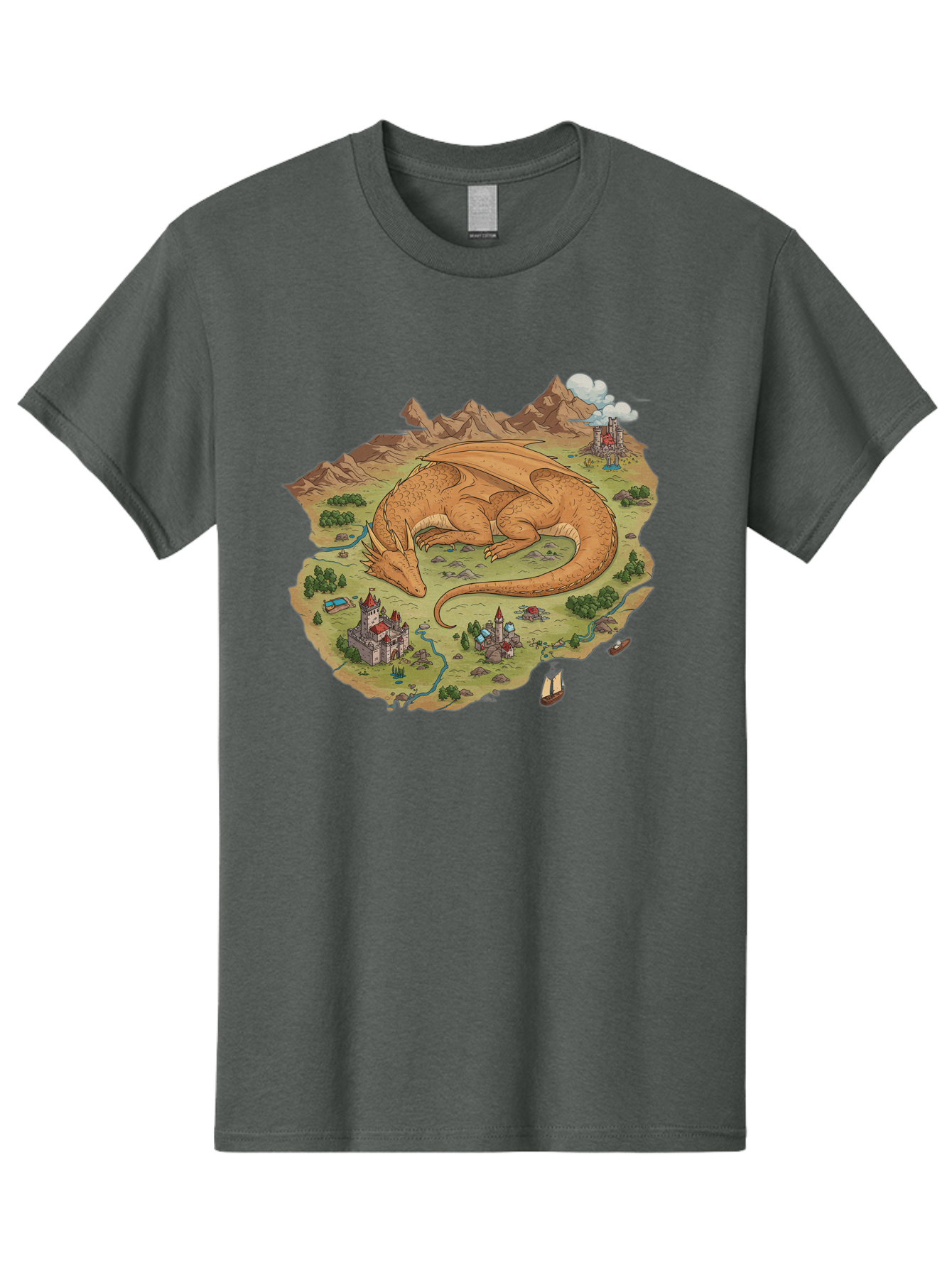 Dragon-Landscape Men'S Graphic Tee, 100% Cotton, Comfortable Casual Summer Wear, Machine Washable, Vintage Camera, Old Camera, Antique Camera, Black Camera, Classic Photography, Photography Equipment, Nostalgic Device, Film Camera, Camera Art Baf045