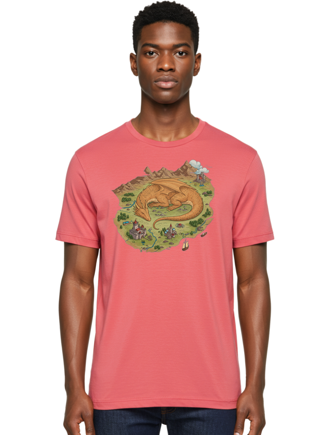 Dragon-Landscape Men'S Graphic Tee, 100% Cotton, Comfortable Casual Summer Wear, Machine Washable, Vintage Camera, Old Camera, Antique Camera, Black Camera, Classic Photography, Photography Equipment, Nostalgic Device, Film Camera, Camera Art Baf045