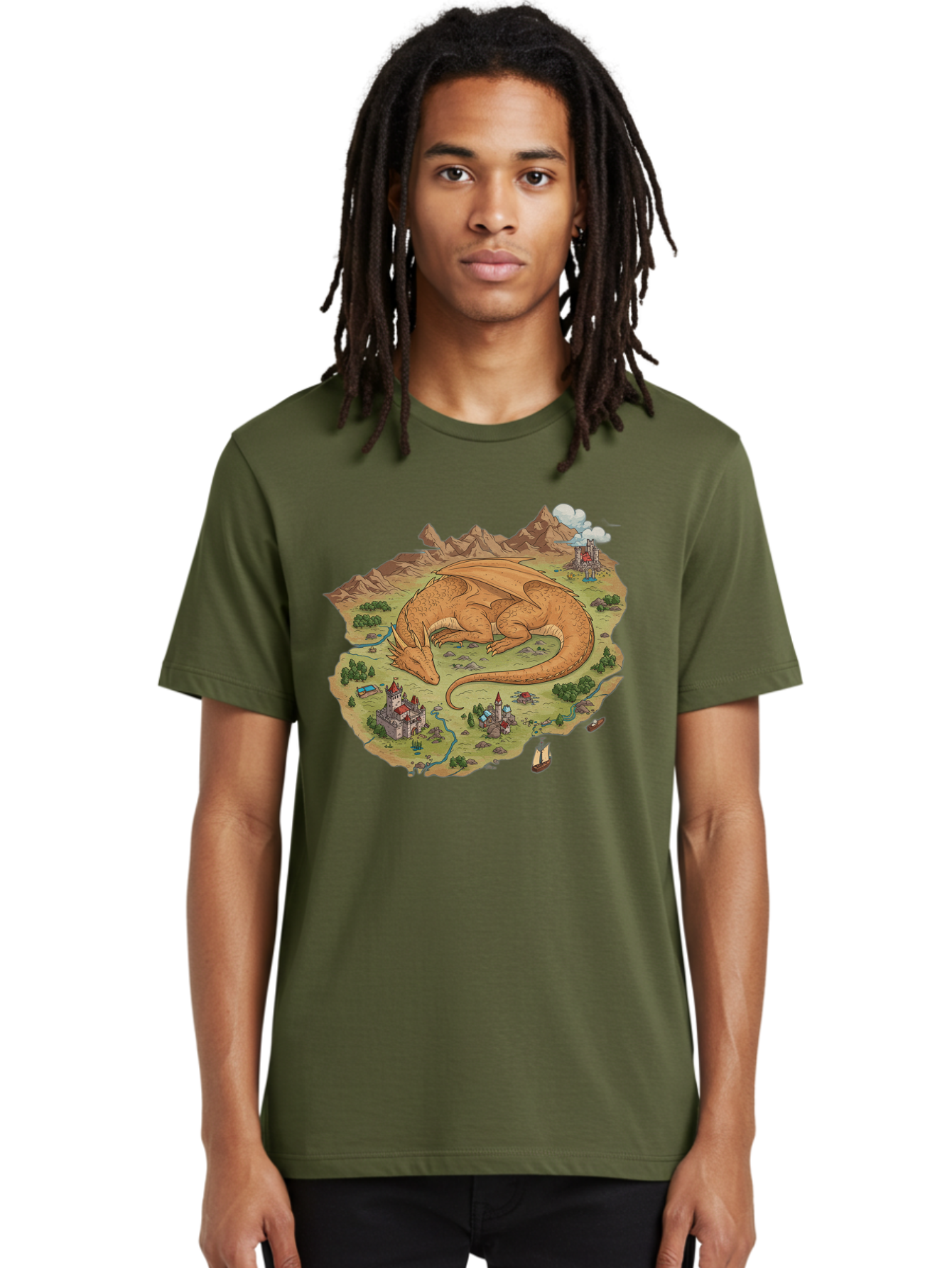 Dragon-Landscape Men'S Graphic Tee, 100% Cotton, Comfortable Casual Summer Wear, Machine Washable, Vintage Camera, Old Camera, Antique Camera, Black Camera, Classic Photography, Photography Equipment, Nostalgic Device, Film Camera, Camera Art Baf045