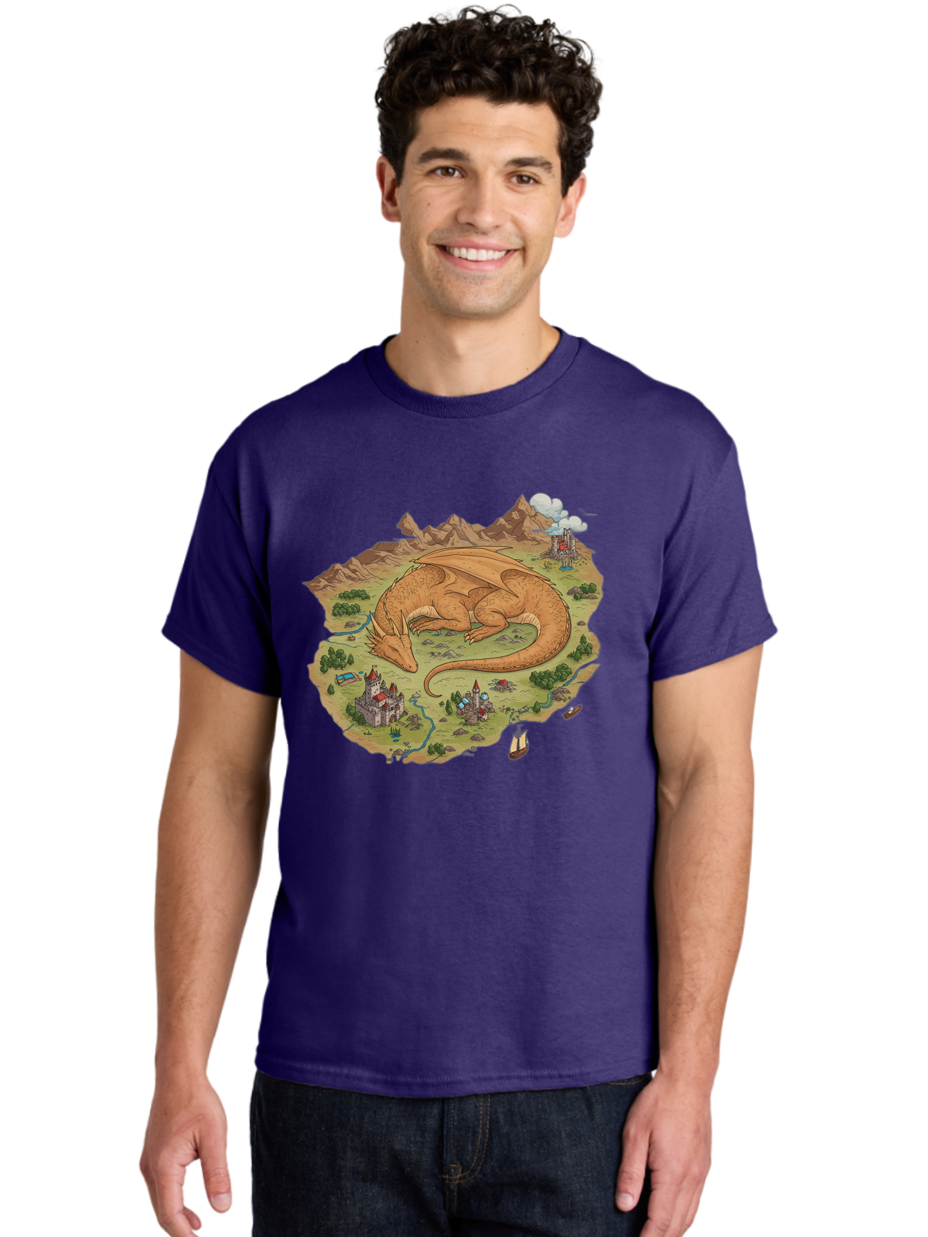 Dragon-Landscape Men'S Graphic Tee, 100% Cotton, Comfortable Casual Summer Wear, Machine Washable, Vintage Camera, Old Camera, Antique Camera, Black Camera, Classic Photography, Photography Equipment, Nostalgic Device, Film Camera, Camera Art Baf045