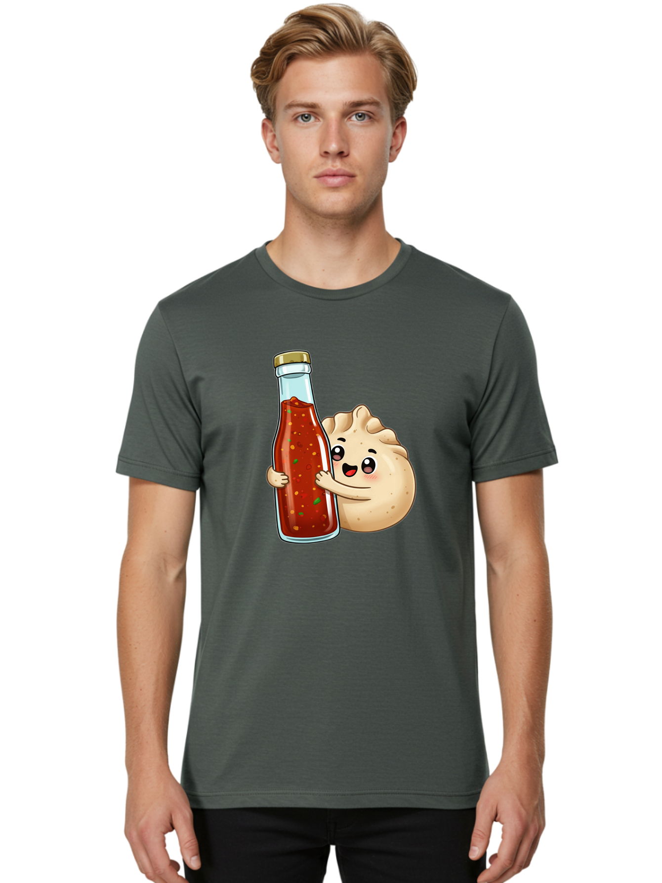 Dumpling-Hot-Sauce-Bottle Men'S Graphic Tee, 100% Cotton, Comfortable Casual Summer Wear, Machine Washable, Vintage Camera, Old Camera, Antique Camera, Black Camera, Classic Photography, Photography Equipment, Nostalgic Device, Film Camera, Baf048