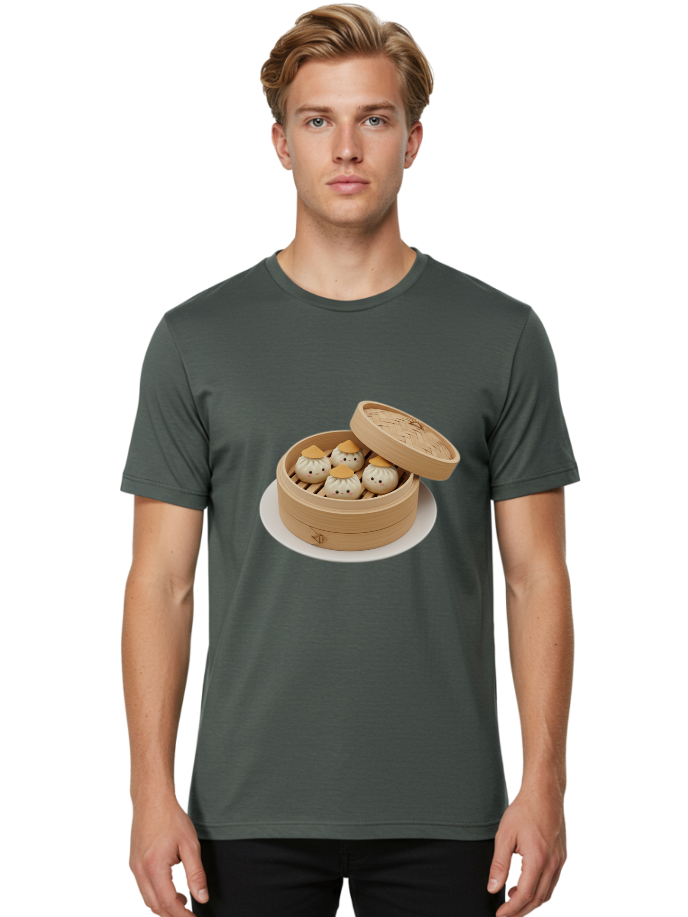 Dumplings-Steamer Men'S Graphic Tee, 100% Cotton, Comfortable Casual Summer Wear, Machine Washable, Vintage Camera, Old Camera, Antique Camera, Black Camera, Classic Photography, Photography Equipment, Nostalgic Device, Film Camera, Camera Art Baf052