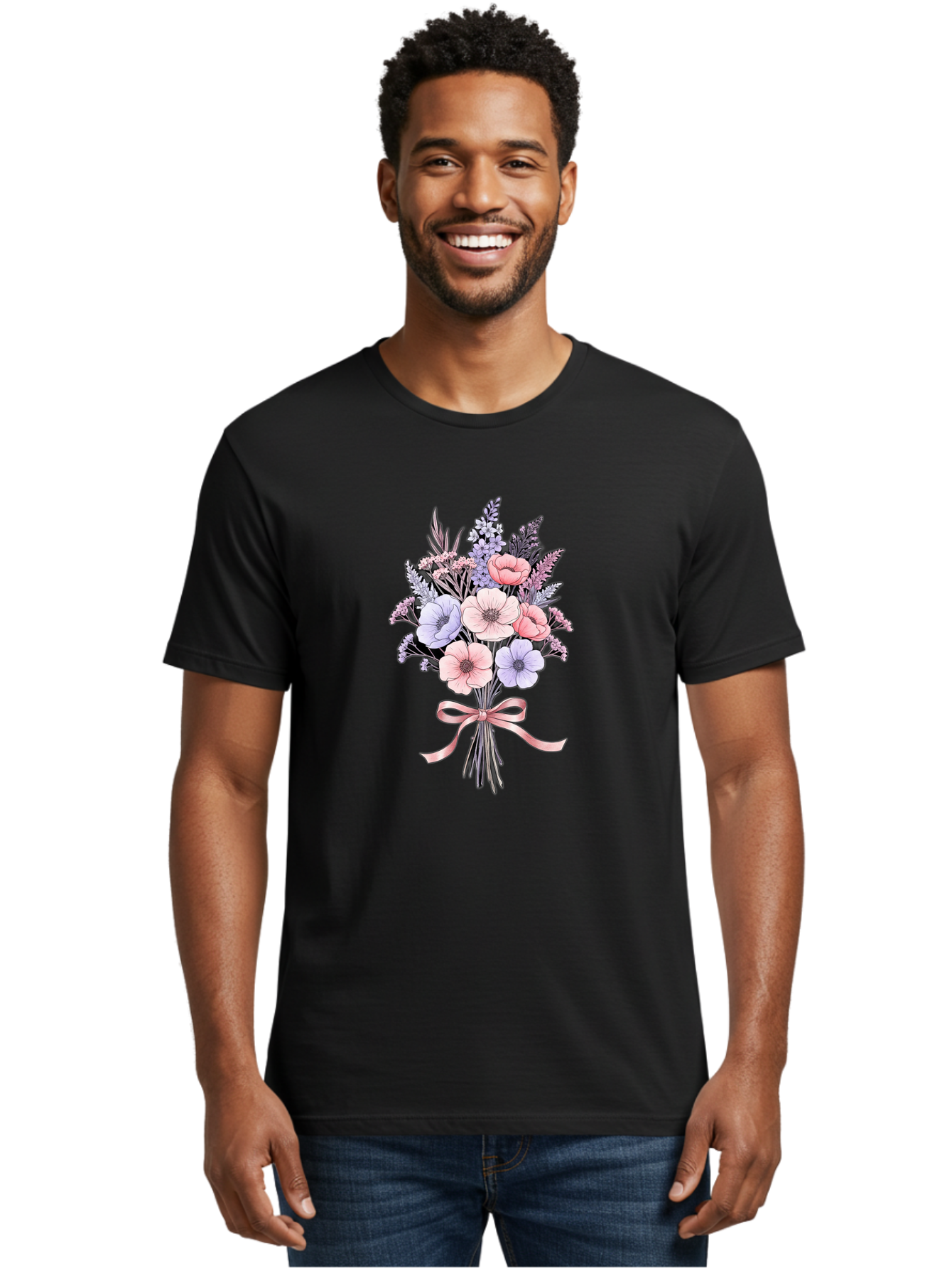 Floral-Bouquet-1 Men'S Graphic Tee, 100% Cotton, Comfortable Casual Summer Wear, Machine Washable, Vintage Camera, Old Camera, Antique Camera, Black Camera, Classic Photography, Photography Equipment, Nostalgic Device, Film Camera, Camera Art Baf076