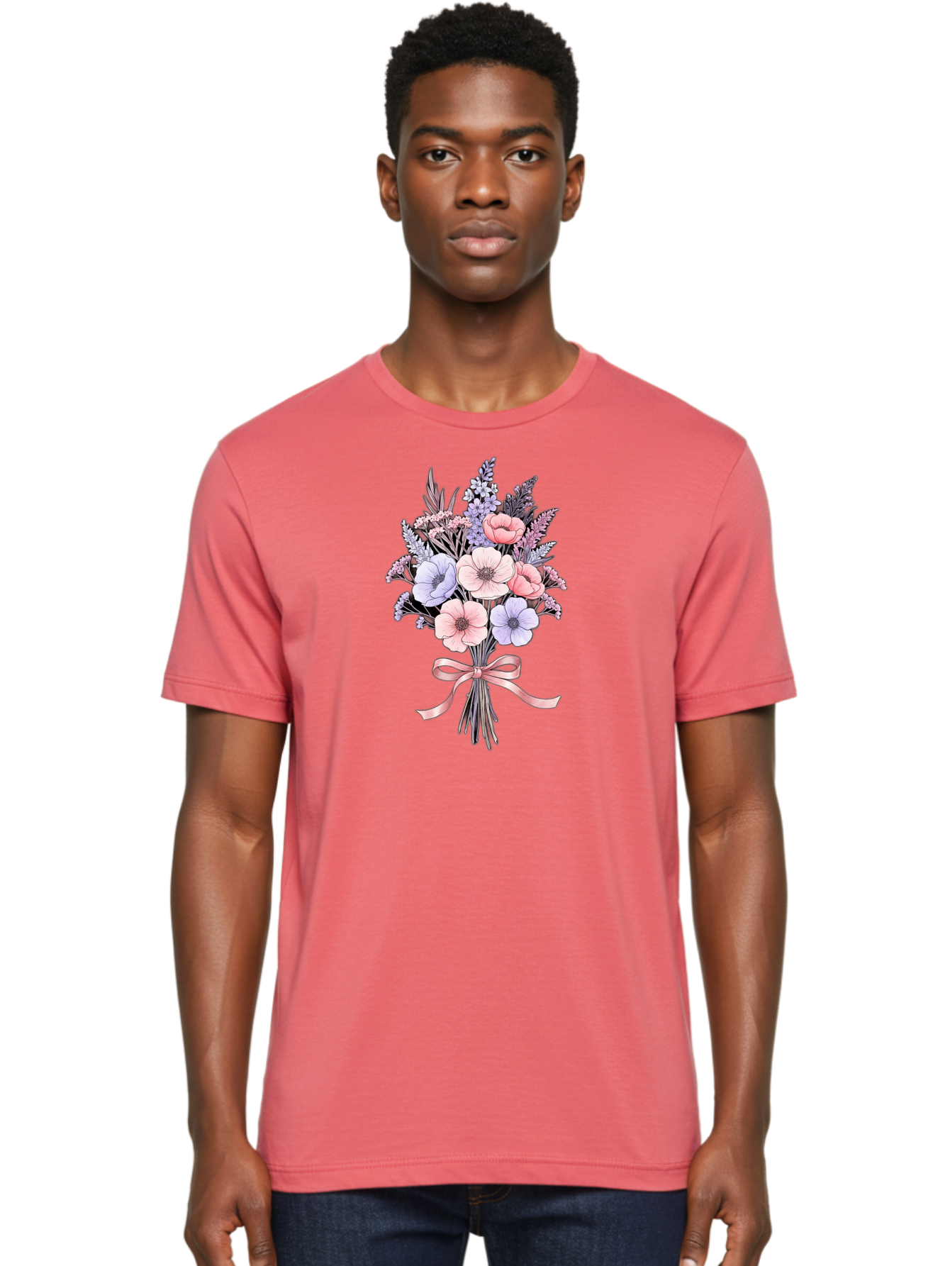 Floral-Bouquet-1 Men'S Graphic Tee, 100% Cotton, Comfortable Casual Summer Wear, Machine Washable, Vintage Camera, Old Camera, Antique Camera, Black Camera, Classic Photography, Photography Equipment, Nostalgic Device, Film Camera, Camera Art Baf076