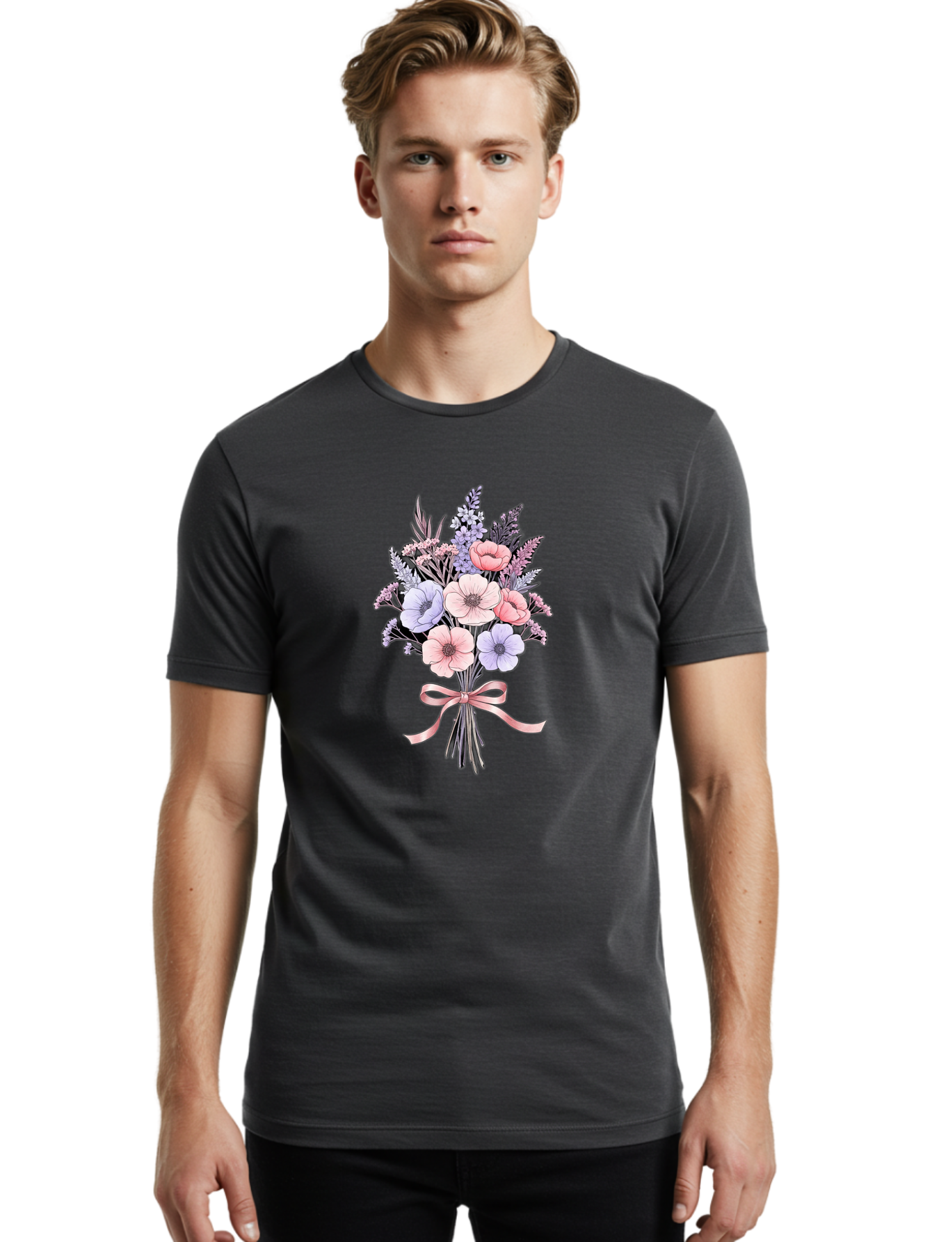 Floral-Bouquet-1 Men'S Graphic Tee, 100% Cotton, Comfortable Casual Summer Wear, Machine Washable, Vintage Camera, Old Camera, Antique Camera, Black Camera, Classic Photography, Photography Equipment, Nostalgic Device, Film Camera, Camera Art Baf076