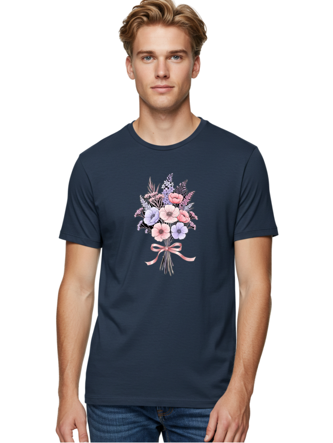 Floral-Bouquet-1 Men'S Graphic Tee, 100% Cotton, Comfortable Casual Summer Wear, Machine Washable, Vintage Camera, Old Camera, Antique Camera, Black Camera, Classic Photography, Photography Equipment, Nostalgic Device, Film Camera, Camera Art Baf076