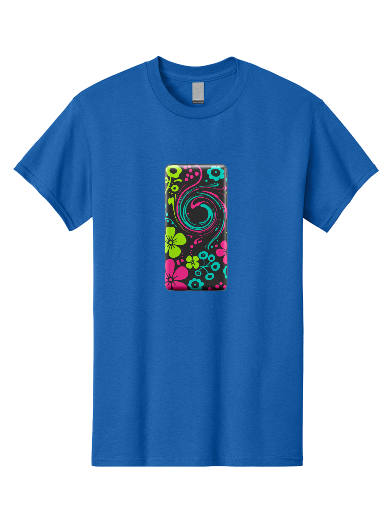 Floral-Swirl-Phone-Case Men'S Graphic Tee, 100% Cotton, Comfortable Casual Summer Wear, Machine Washable, Vintage Camera, Old Camera, Antique Camera, Black Camera, Classic Photography, Photography Equipment, Nostalgic Device, Film Camera, Baf085