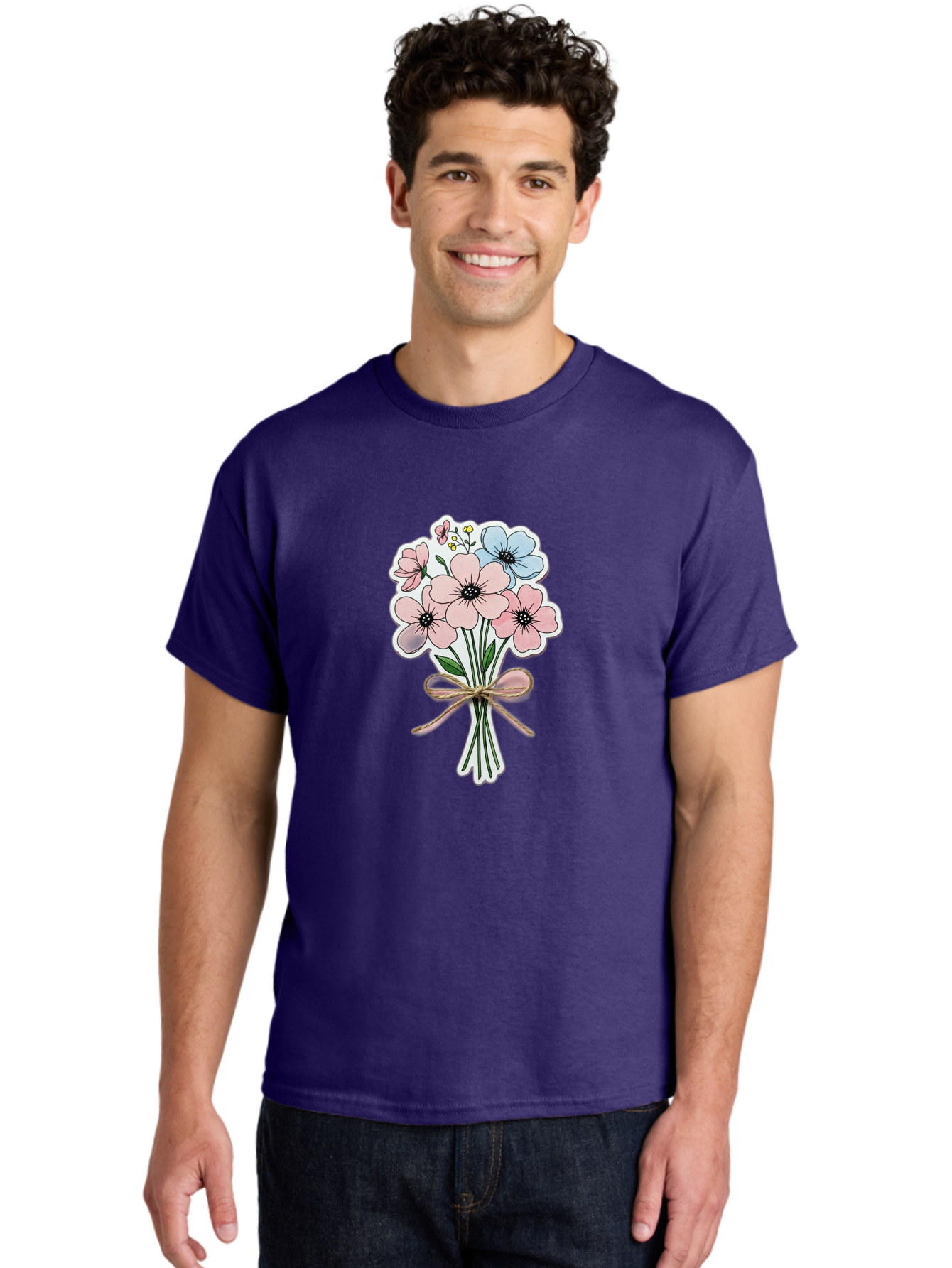 Flower-Bouquet-1 Men'S Graphic Tee, 100% Cotton, Comfortable Casual Summer Wear, Machine Washable, Vintage Camera, Old Camera, Antique Camera, Black Camera, Classic Photography, Photography Equipment, Nostalgic Device, Film Camera, Camera Art Baf088