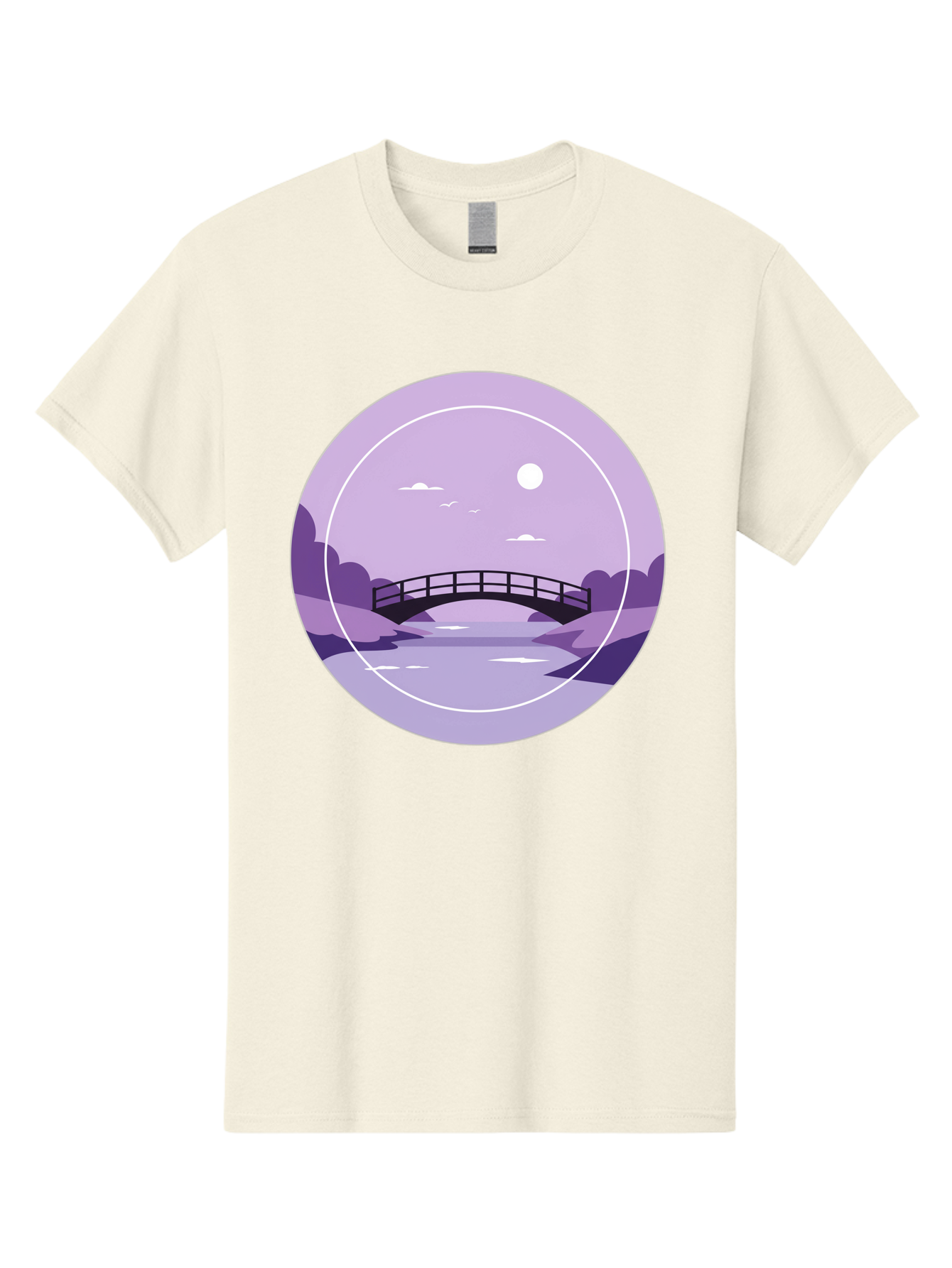 Footbridge-Under-Moonlight Men'S Graphic Tee, 100% Cotton, Comfortable Casual Summer Wear, Machine Washable, Vintage Camera, Old Camera, Antique Camera, Black Camera, Classic Photography, Photography Equipment, Nostalgic Device, Film Camera, Baf095
