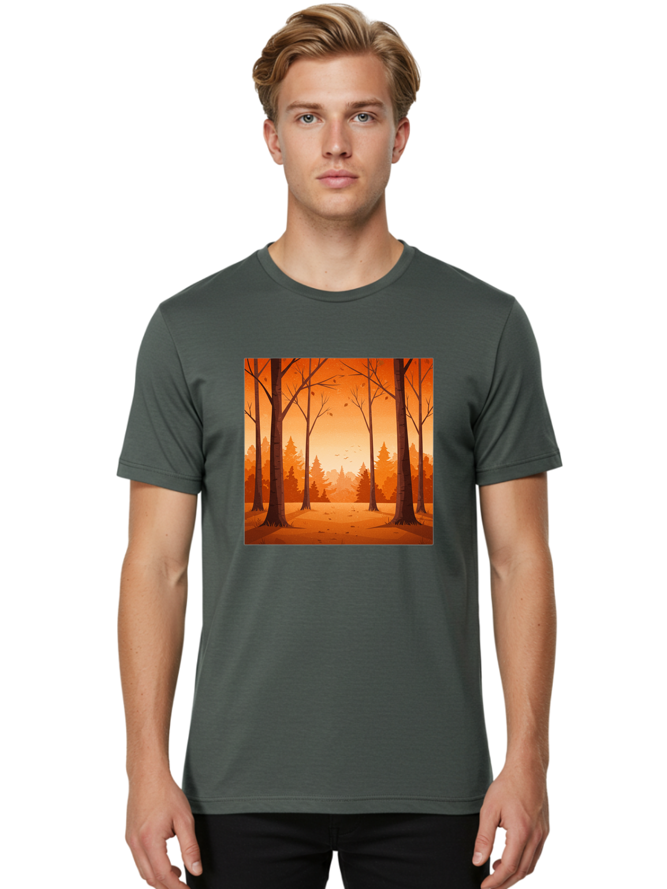 Forest-Landscape Men'S Graphic Tee, 100% Cotton, Comfortable Casual Summer Wear, Machine Washable, Vintage Camera, Old Camera, Antique Camera, Black Camera, Classic Photography, Photography Equipment, Nostalgic Device, Film Camera, Camera Art Baf098