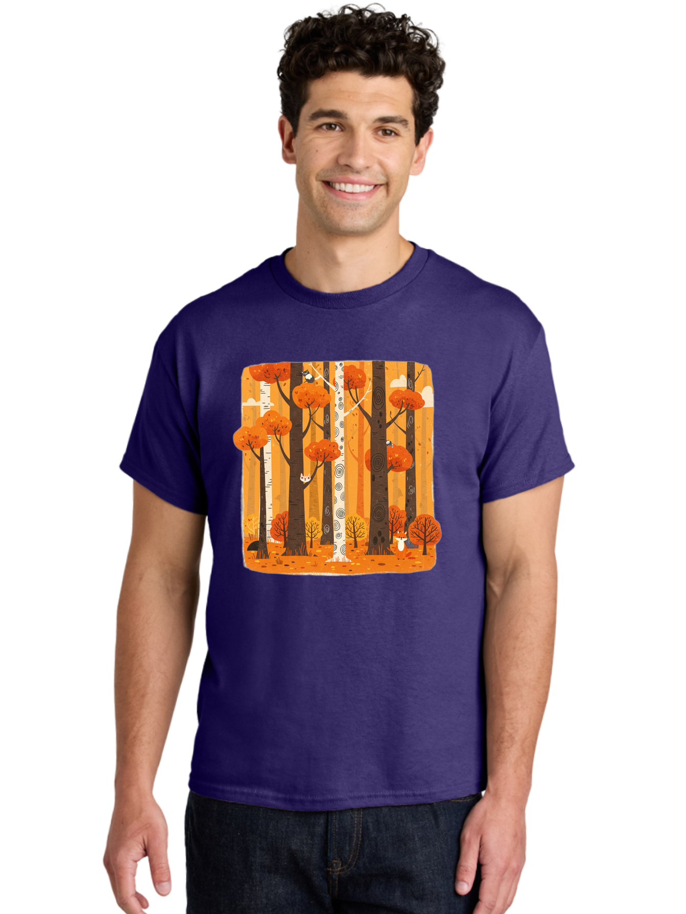 Forest-Scene Men'S Graphic Tee, 100% Cotton, Comfortable Casual Summer Wear, Machine Washable, Vintage Camera, Old Camera, Antique Camera, Black Camera, Classic Photography, Photography Equipment, Nostalgic Device, Film Camera, Camera Art Baf100