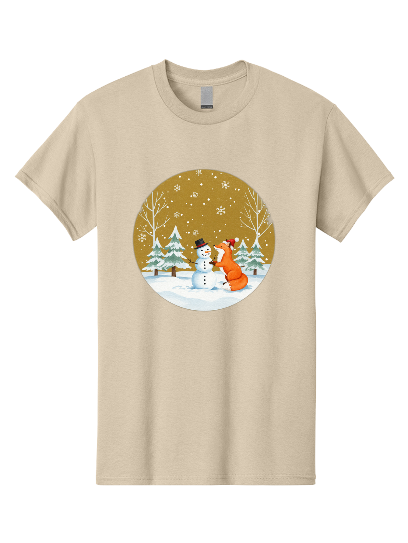 Fox-And-Snowman-Winter-Scene Men'S Graphic Tee, 100% Cotton, Comfortable Casual Summer Wear, Machine Washable, Vintage Camera, Old Camera, Antique Camera, Black Camera, Classic Photography, Photography Equipment, Nostalgic Device, Film Camera, Baf106