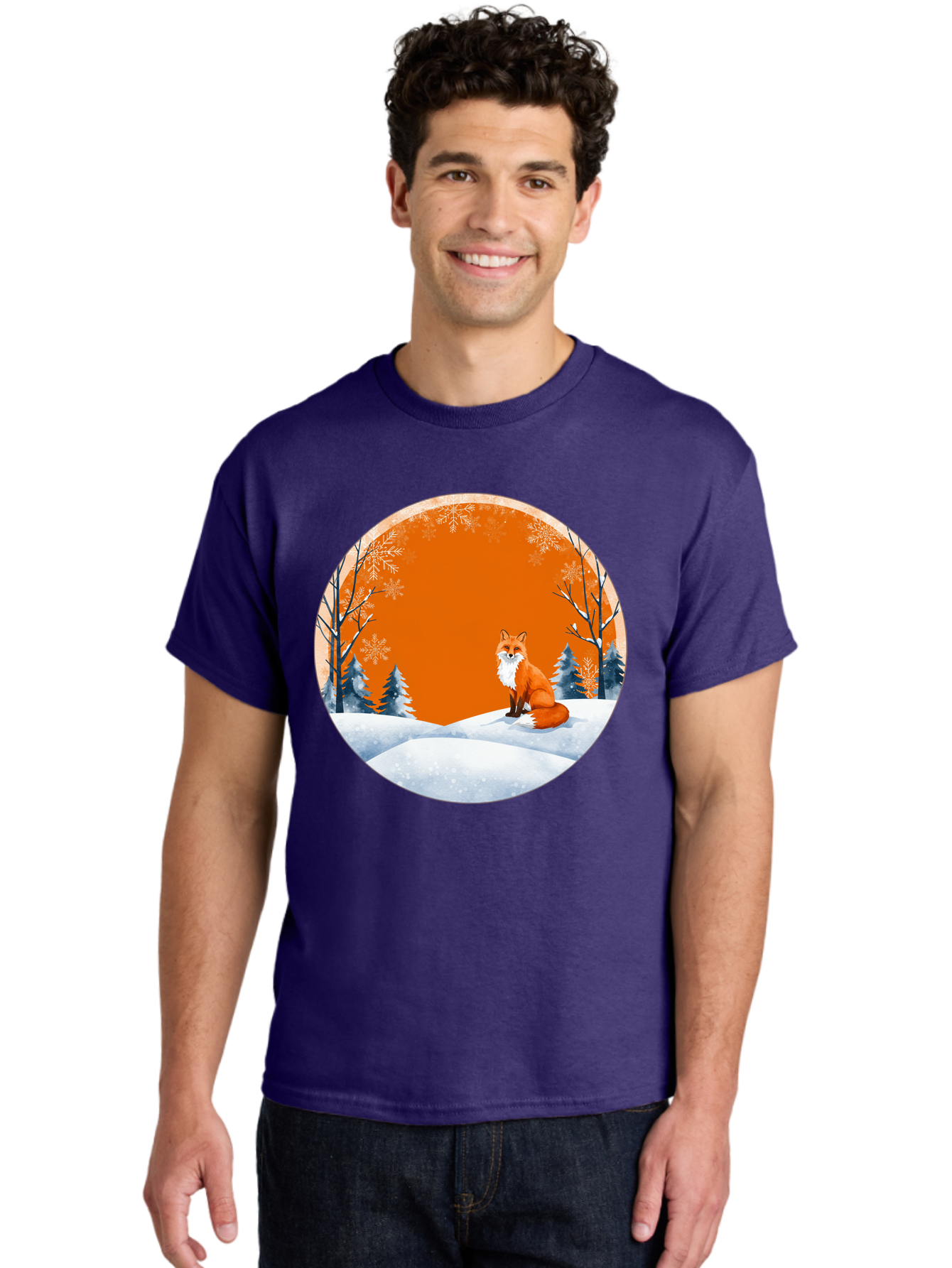 Fox-In-Winter-Scene Men'S Graphic Tee, 100% Cotton, Comfortable Casual Summer Wear, Machine Washable, Vintage Camera, Old Camera, Antique Camera, Black Camera, Classic Photography, Photography Equipment, Nostalgic Device, Film Camera, Baf111