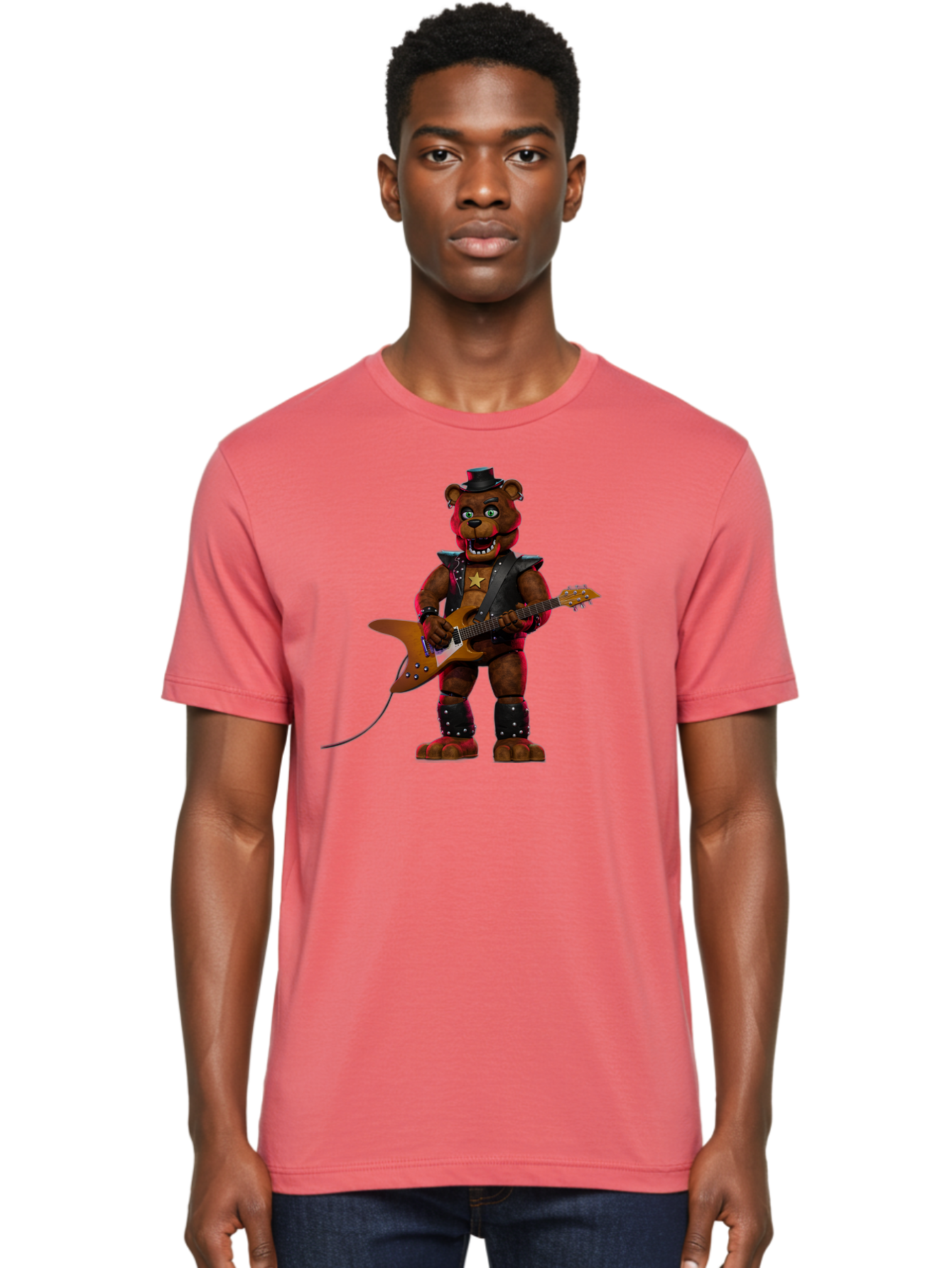 Freddy-Fazbear-1 Men'S Graphic Tee, 100% Cotton, Comfortable Casual Summer Wear, Machine Washable, Vintage Camera, Old Camera, Antique Camera, Black Camera, Classic Photography, Photography Equipment, Nostalgic Device, Film Camera, Camera Art Baf114