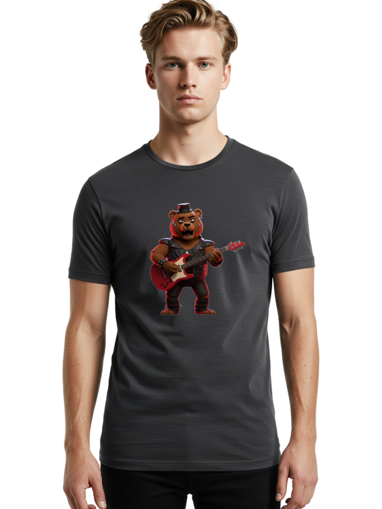 Freddy-Fazbear-4 Men'S Graphic Tee, 100% Cotton, Comfortable Casual Summer Wear, Machine Washable, Vintage Camera, Old Camera, Antique Camera, Black Camera, Classic Photography, Photography Equipment, Nostalgic Device, Film Camera, Camera Art Baf117
