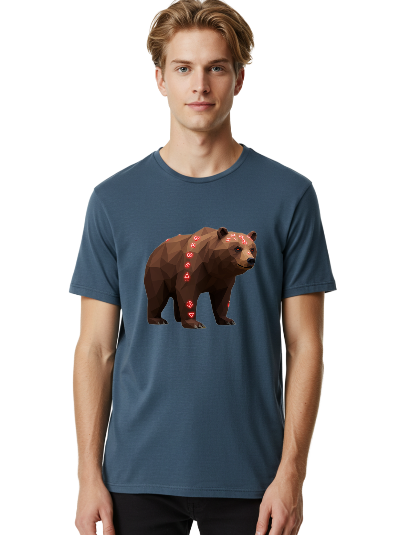 Geometric-Bear Men'S Graphic Tee, 100% Cotton, Comfortable Casual Summer Wear, Machine Washable, Vintage Camera, Old Camera, Antique Camera, Black Camera, Classic Photography, Photography Equipment, Nostalgic Device, Film Camera, Camera Art Baf125