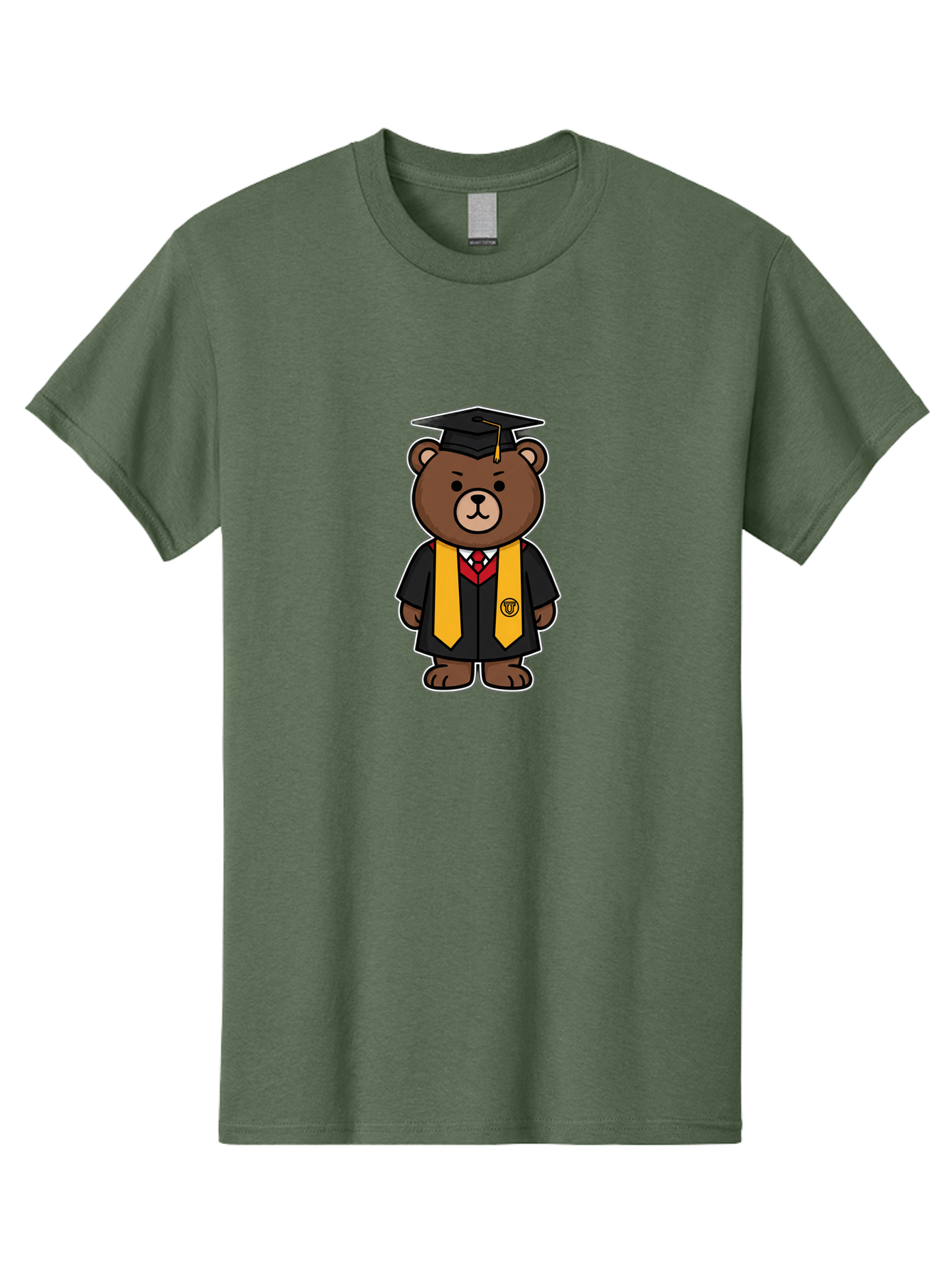 Graduation-Bear Men'S Graphic Tee, 100% Cotton, Comfortable Casual Summer Wear, Machine Washable, Vintage Camera, Old Camera, Antique Camera, Black Camera, Classic Photography, Photography Equipment, Nostalgic Device, Film Camera, Camera Art Baf134