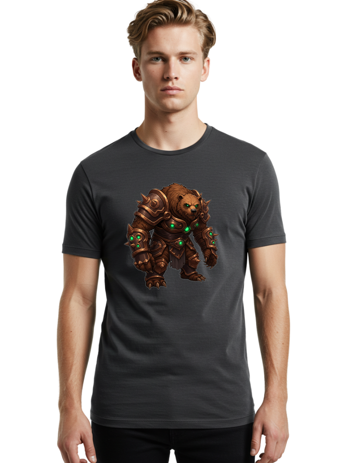 Guardian-Bear-1 Men'S Graphic Tee, 100% Cotton, Comfortable Casual Summer Wear, Machine Washable, Vintage Camera, Old Camera, Antique Camera, Black Camera, Classic Photography, Photography Equipment, Nostalgic Device, Film Camera, Camera Art Baf140