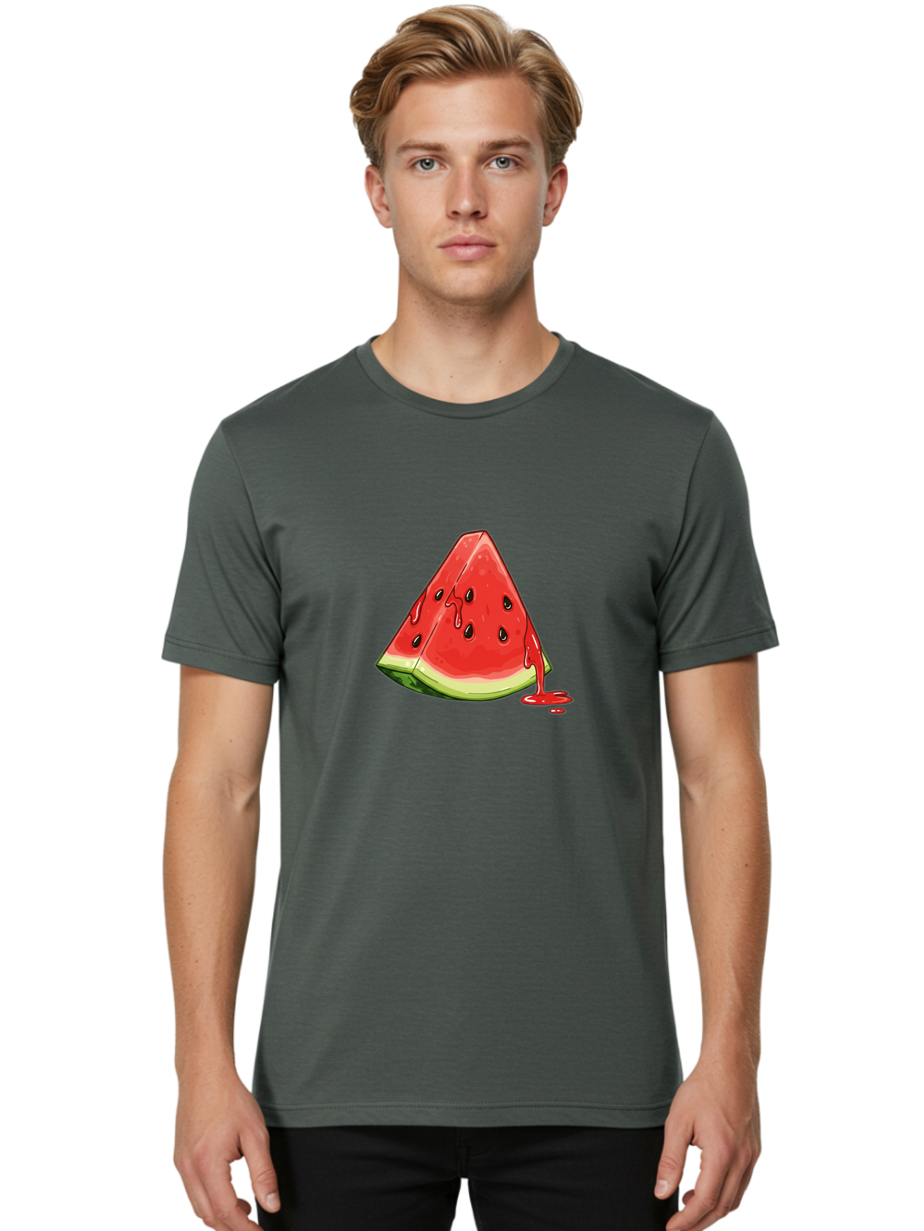 Juicy-Watermelon-Slice Men'S Graphic Tee, 100% Cotton, Comfortable Casual Summer Wear, Machine Washable, Vintage Camera, Old Camera, Antique Camera, Black Camera, Classic Photography, Photography Equipment, Nostalgic Device, Film Camera, Baf156