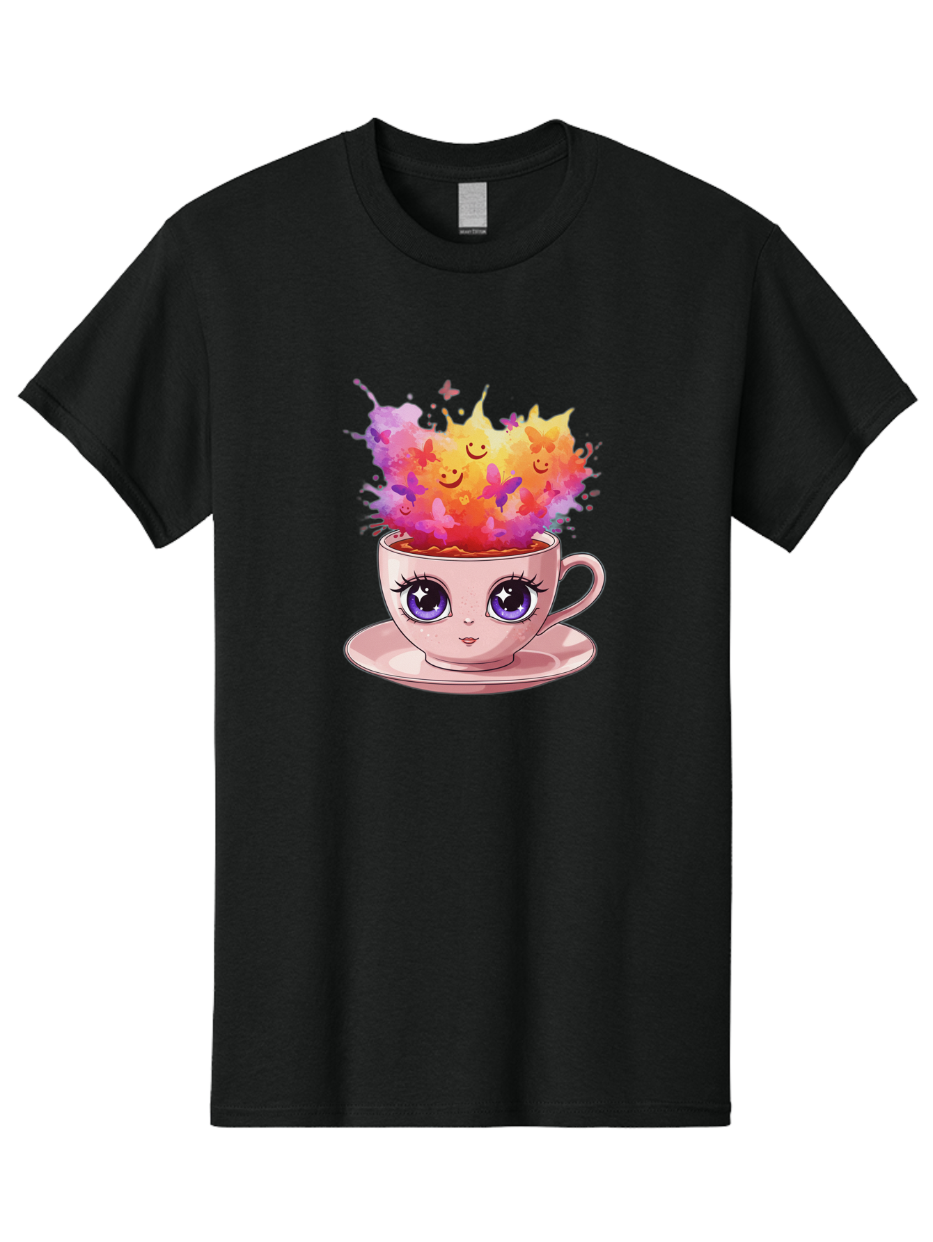 Kawaii-Coffee-Cup Men'S Graphic Tee, 100% Cotton, Comfortable Casual Summer Wear, Machine Washable, Vintage Camera, Old Camera, Antique Camera, Black Camera, Classic Photography, Photography Equipment, Nostalgic Device, Film Camera, Camera Art Baf158