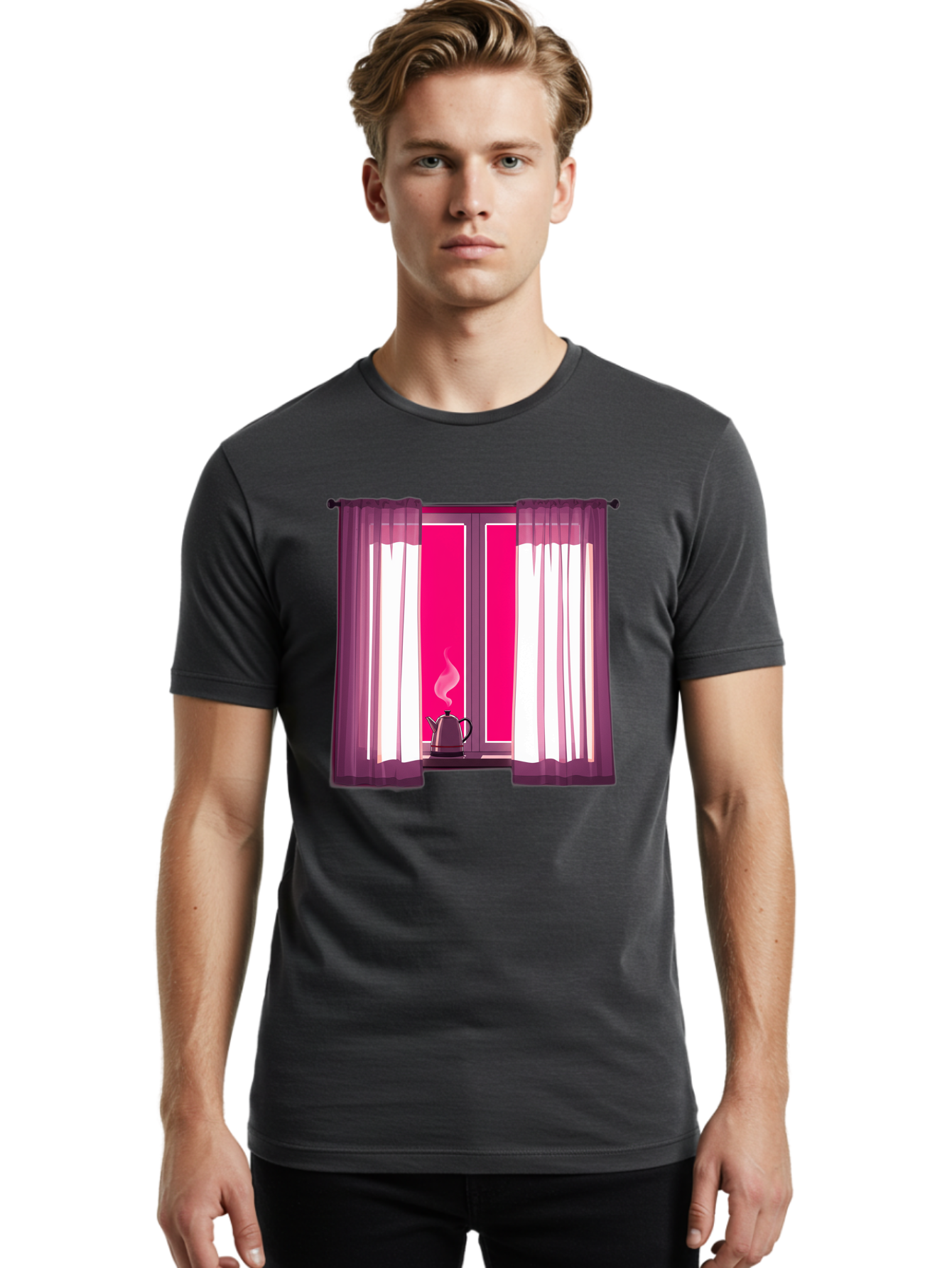 Kettle-On-Windowsill Men'S Graphic Tee, 100% Cotton, Comfortable Casual Summer Wear, Machine Washable, Vintage Camera, Old Camera, Antique Camera, Black Camera, Classic Photography, Photography Equipment, Nostalgic Device, Film Camera, Baf161