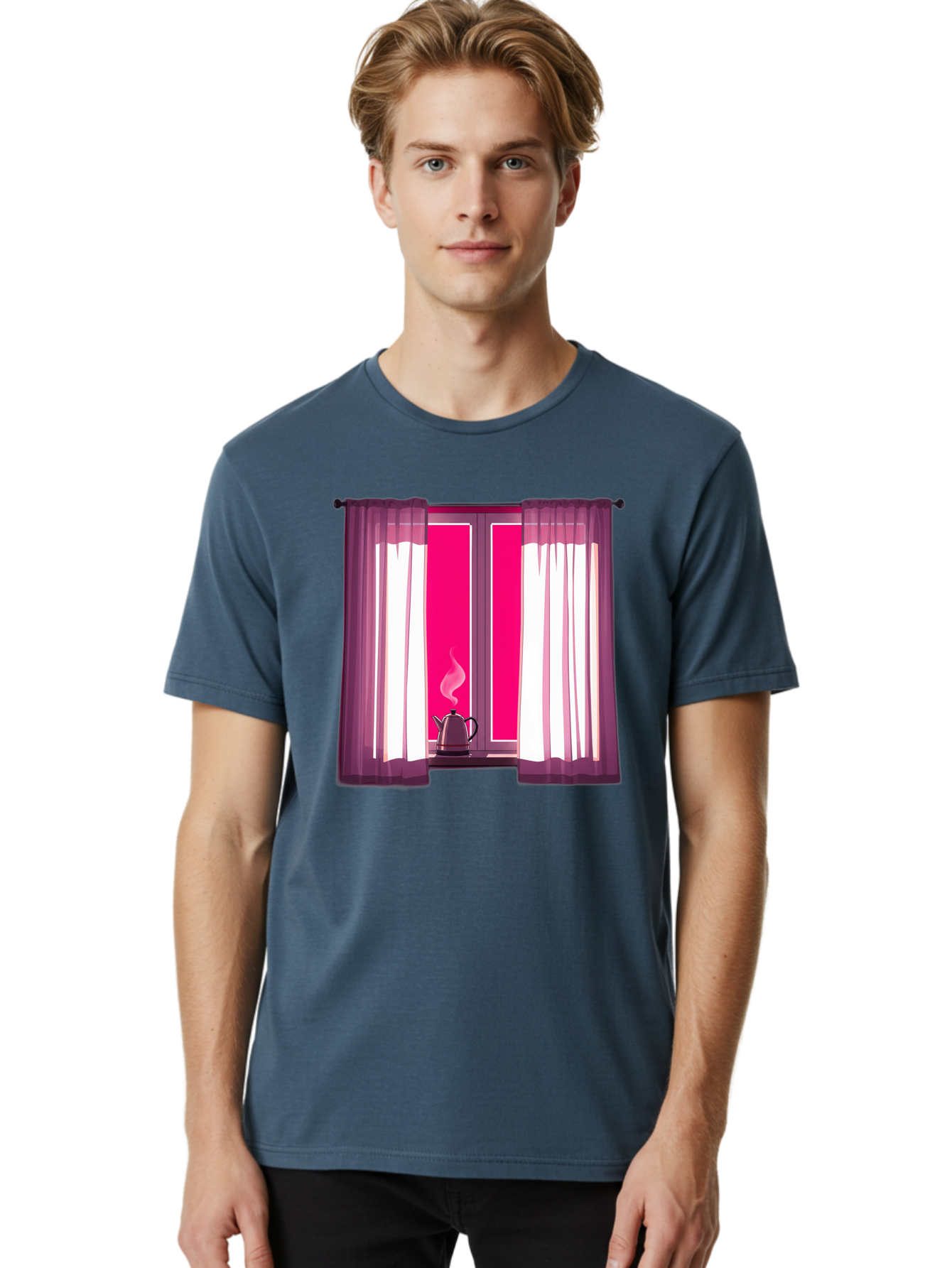 Kettle-On-Windowsill Men'S Graphic Tee, 100% Cotton, Comfortable Casual Summer Wear, Machine Washable, Vintage Camera, Old Camera, Antique Camera, Black Camera, Classic Photography, Photography Equipment, Nostalgic Device, Film Camera, Baf161