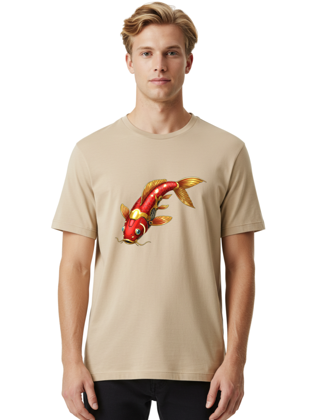 Koi-Fish-1 Men'S Graphic Tee, 100% Cotton, Comfortable Casual Summer Wear, Machine Washable, Vintage Camera, Old Camera, Antique Camera, Black Camera, Classic Photography, Photography Equipment, Nostalgic Device, Film Camera, Camera Art Baf169