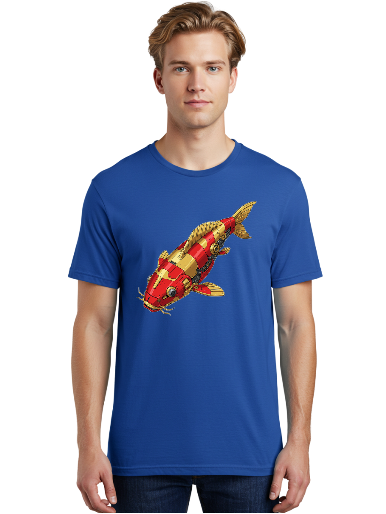 Koi-Fish-Robot Men'S Graphic Tee, 100% Cotton, Comfortable Casual Summer Wear, Machine Washable, Vintage Camera, Old Camera, Antique Camera, Black Camera, Classic Photography, Photography Equipment, Nostalgic Device, Film Camera, Camera Art Baf173