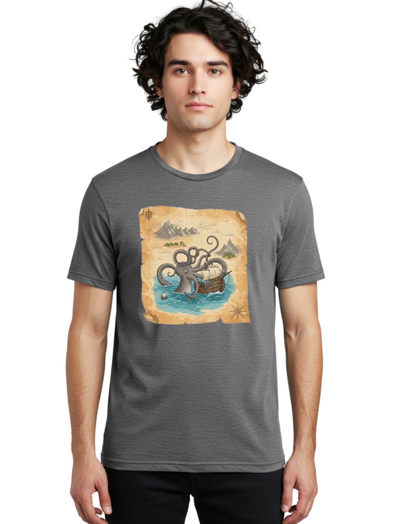 Kraken-Attack Men'S Graphic Tee, 100% Cotton, Comfortable Casual Summer Wear, Machine Washable, Vintage Camera, Old Camera, Antique Camera, Black Camera, Classic Photography, Photography Equipment, Nostalgic Device, Film Camera, Camera Art Baf175