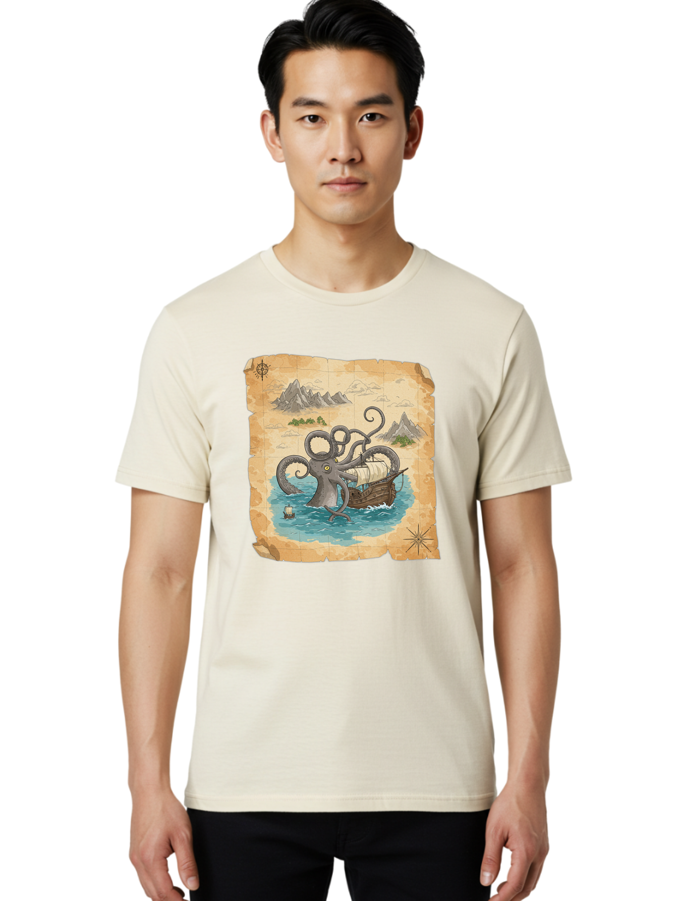 Kraken-Attack Men'S Graphic Tee, 100% Cotton, Comfortable Casual Summer Wear, Machine Washable, Vintage Camera, Old Camera, Antique Camera, Black Camera, Classic Photography, Photography Equipment, Nostalgic Device, Film Camera, Camera Art Baf175