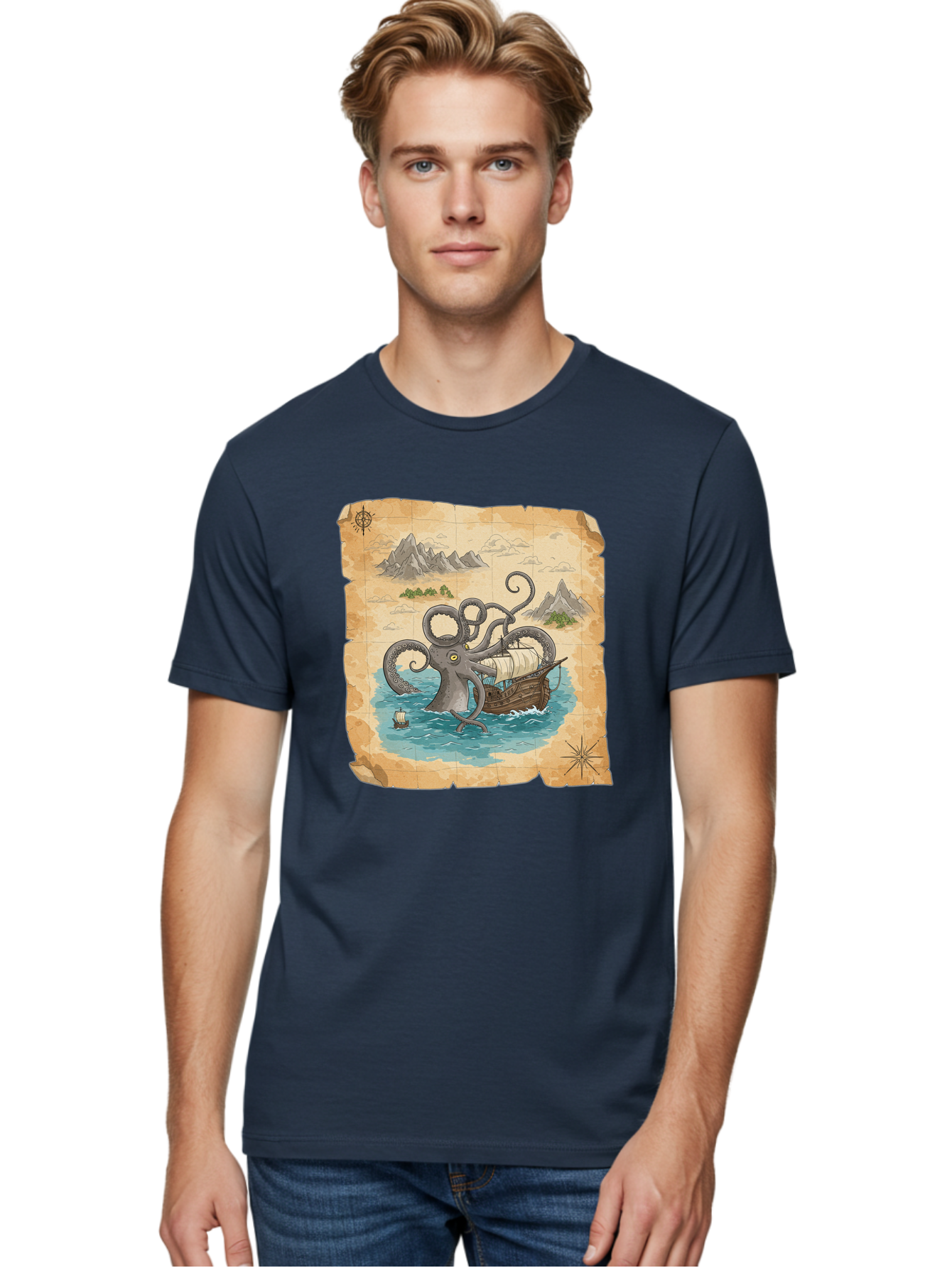 Kraken-Attack Men'S Graphic Tee, 100% Cotton, Comfortable Casual Summer Wear, Machine Washable, Vintage Camera, Old Camera, Antique Camera, Black Camera, Classic Photography, Photography Equipment, Nostalgic Device, Film Camera, Camera Art Baf175