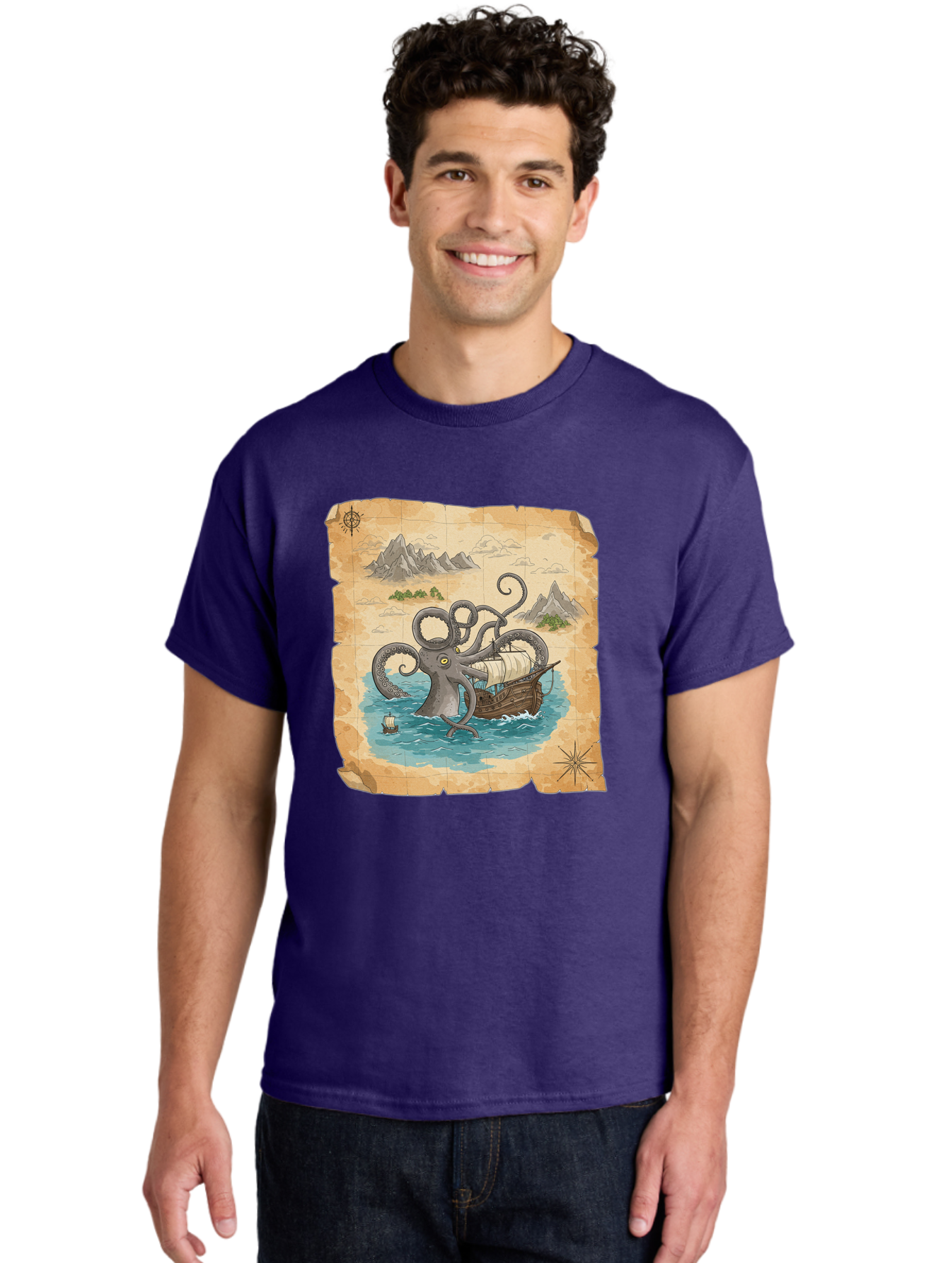 Kraken-Attack Men'S Graphic Tee, 100% Cotton, Comfortable Casual Summer Wear, Machine Washable, Vintage Camera, Old Camera, Antique Camera, Black Camera, Classic Photography, Photography Equipment, Nostalgic Device, Film Camera, Camera Art Baf175