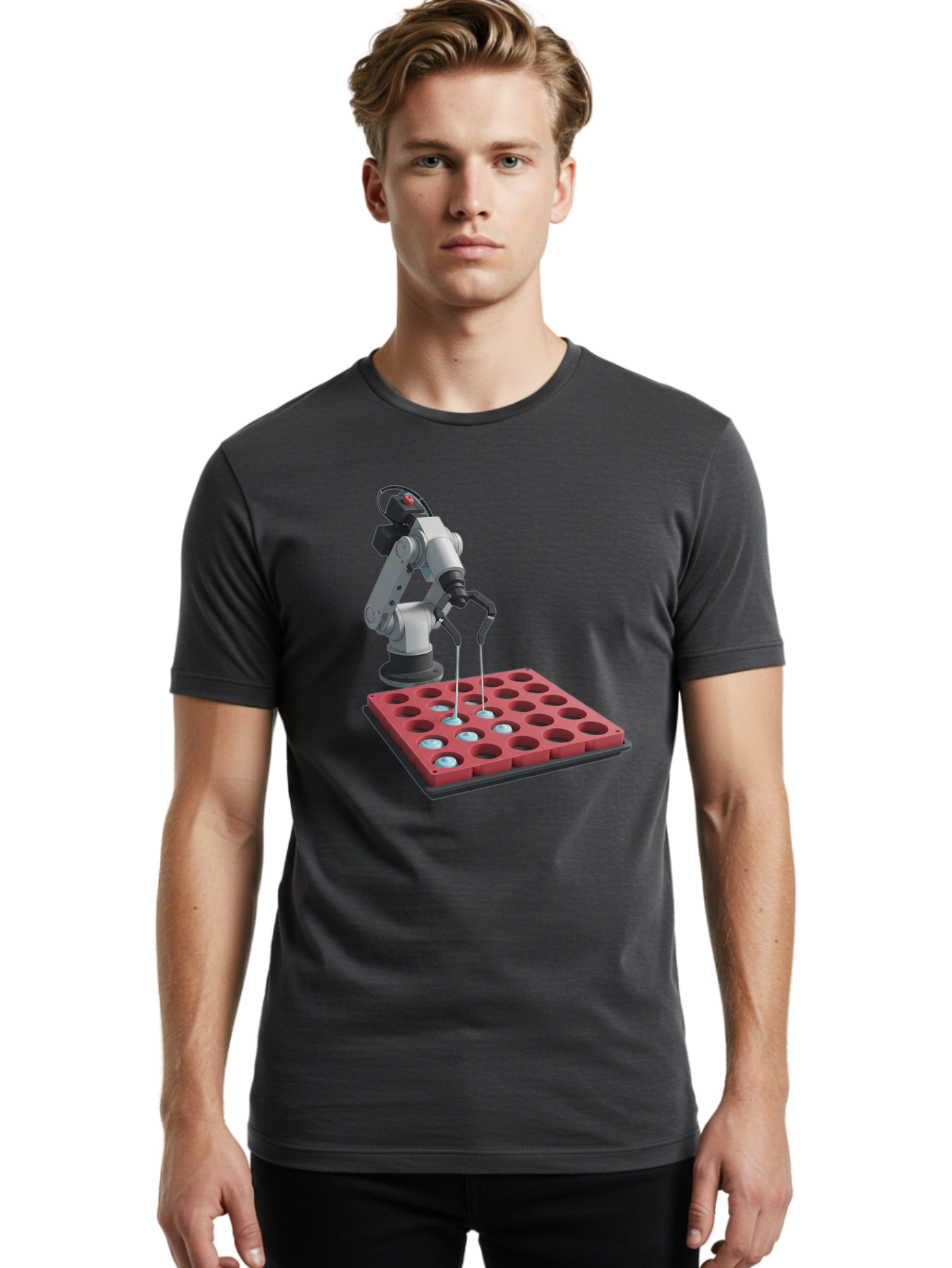 Laboratory-Robot-Arm Men'S Graphic Tee, 100% Cotton, Comfortable Casual Summer Wear, Machine Washable, Vintage Camera, Old Camera, Antique Camera, Black Camera, Classic Photography, Photography Equipment, Nostalgic Device, Film Camera, Baf180