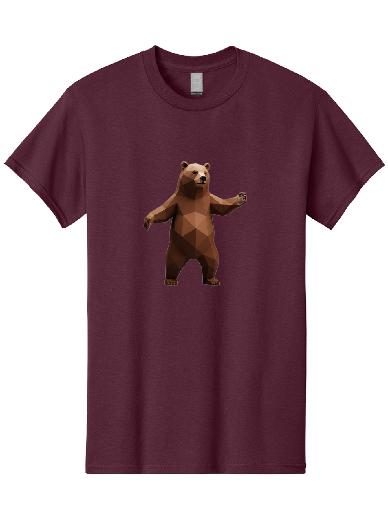 Low-Poly-Bear-5 Men'S Graphic Tee, 100% Cotton, Comfortable Casual Summer Wear, Machine Washable, Vintage Camera, Old Camera, Antique Camera, Black Camera, Classic Photography, Photography Equipment, Nostalgic Device, Film Camera, Camera Art Baf188